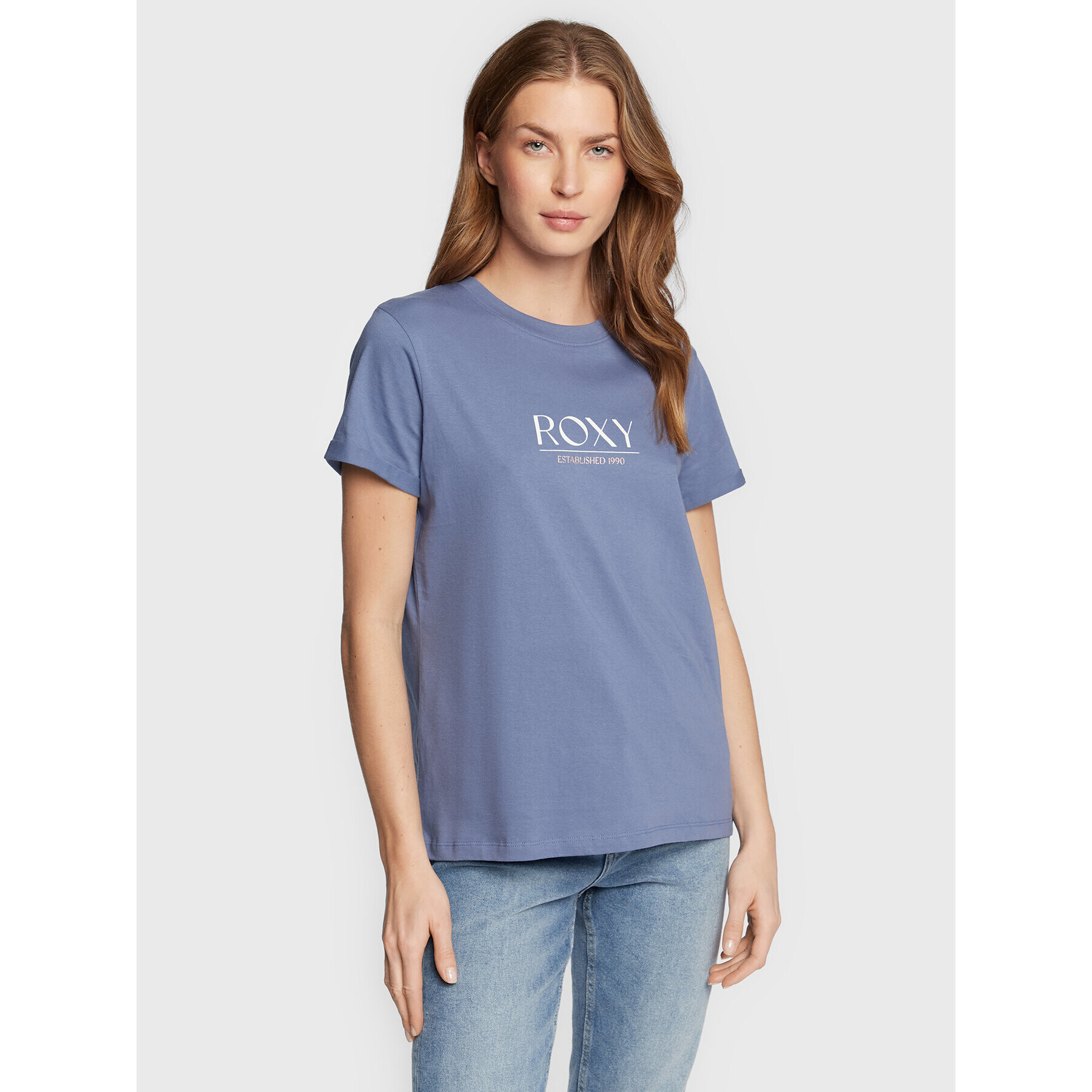 Roxy Tricou Noon Ocean ERJZT05424 Albastru Regular Fit - Pled.ro