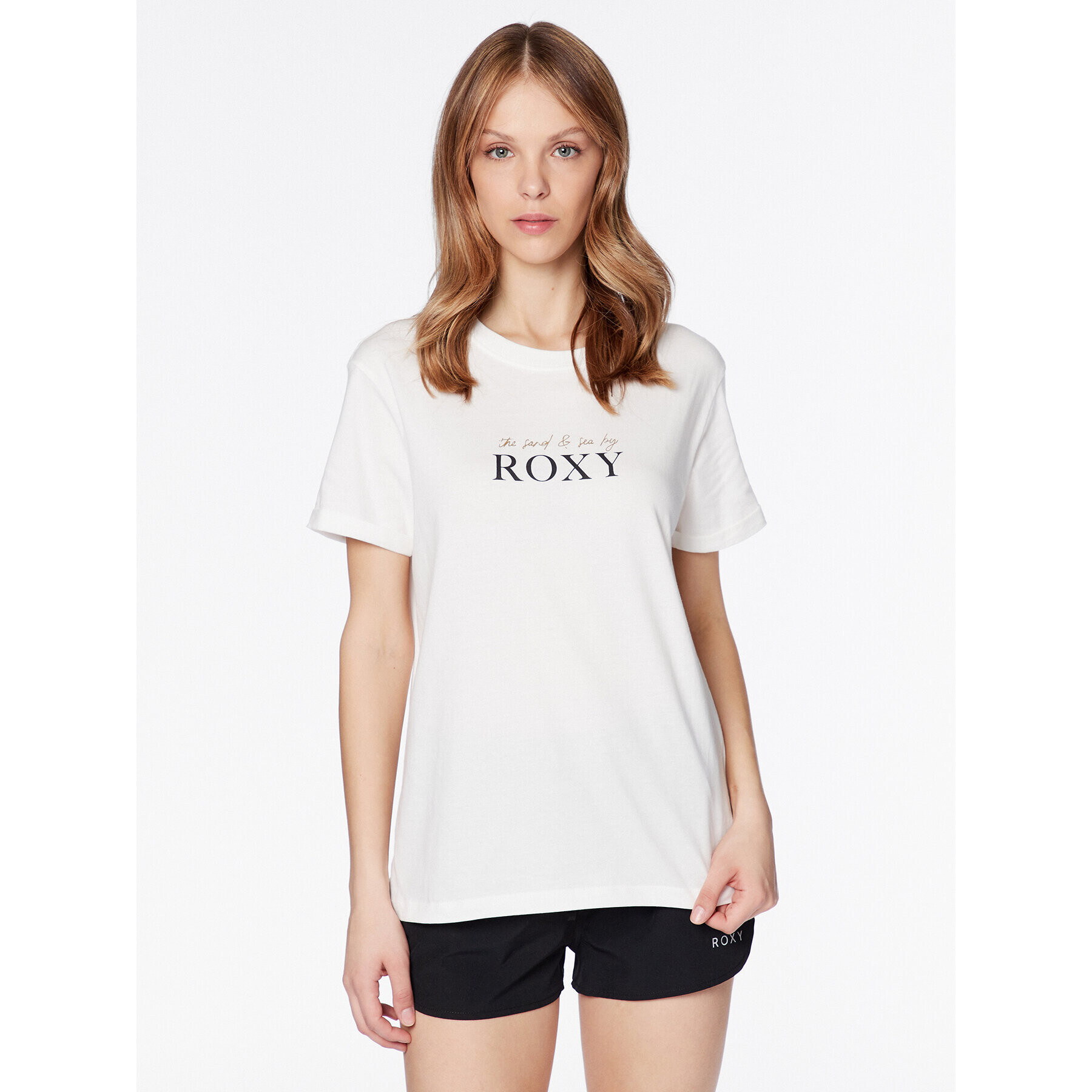 Roxy Tricou Noon Ocean ERJZT05490 Alb Regular Fit - Pled.ro