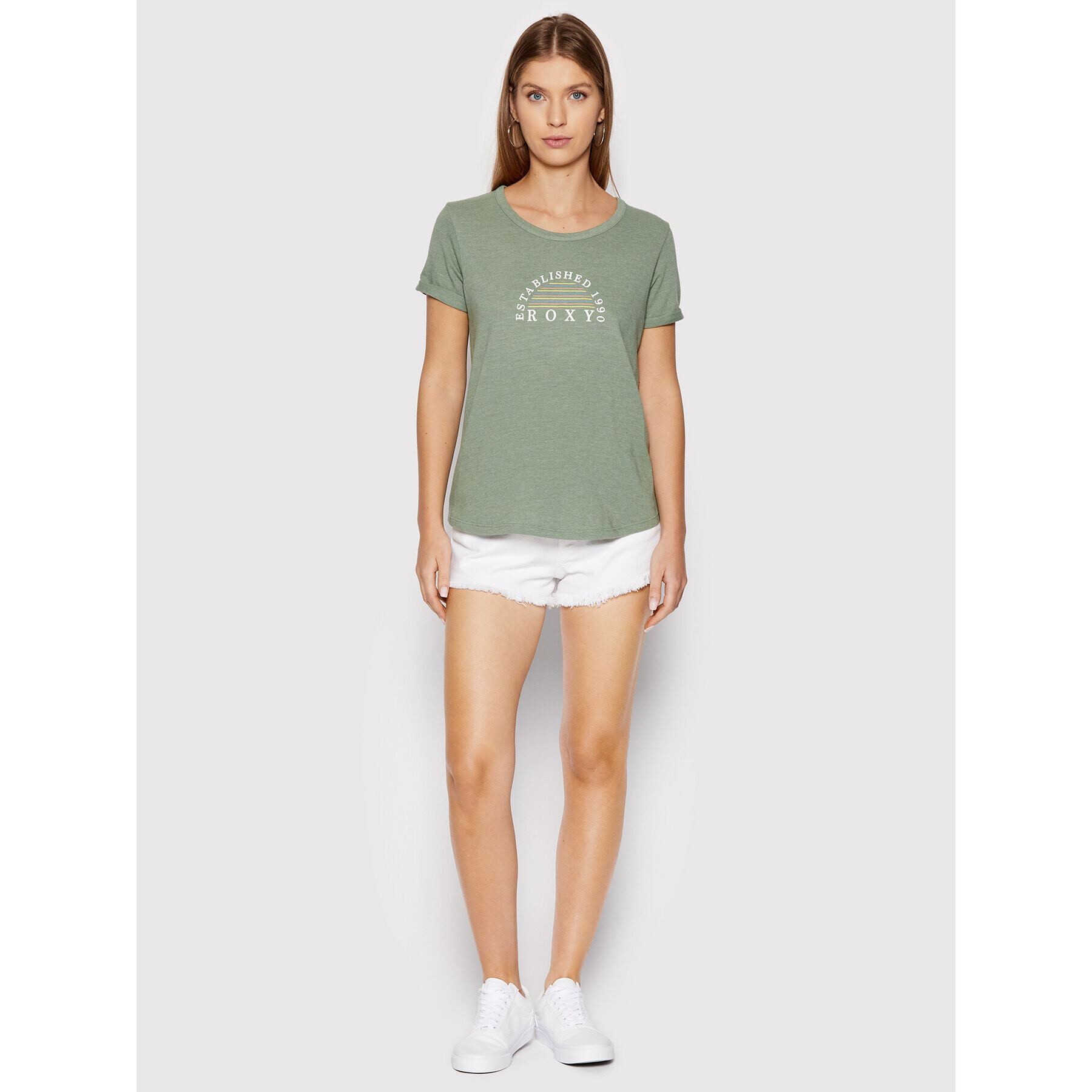 Roxy Tricou Oceanaholic ERJZT05354 Verde Regular Fit - Pled.ro