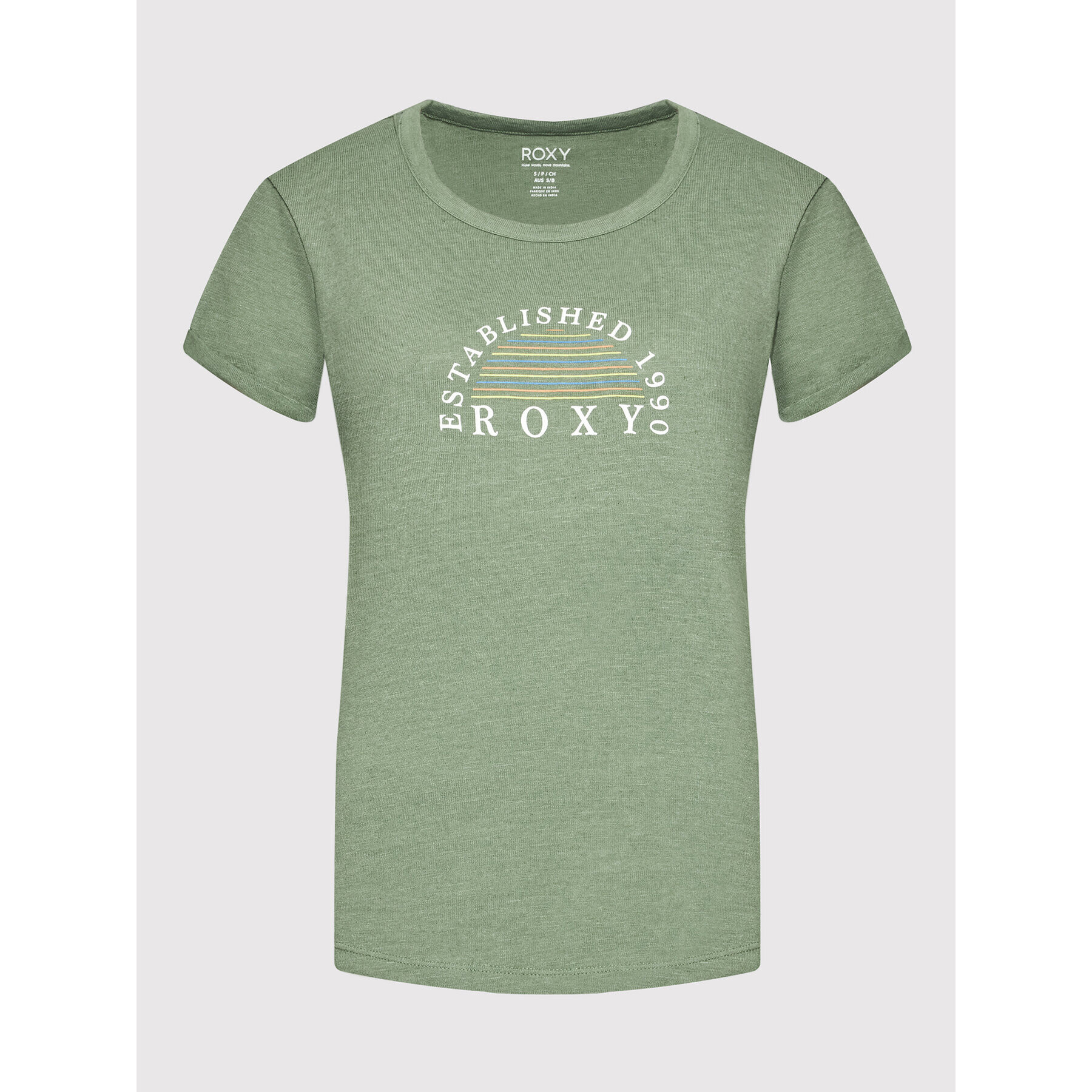 Roxy Tricou Oceanaholic ERJZT05354 Verde Regular Fit - Pled.ro