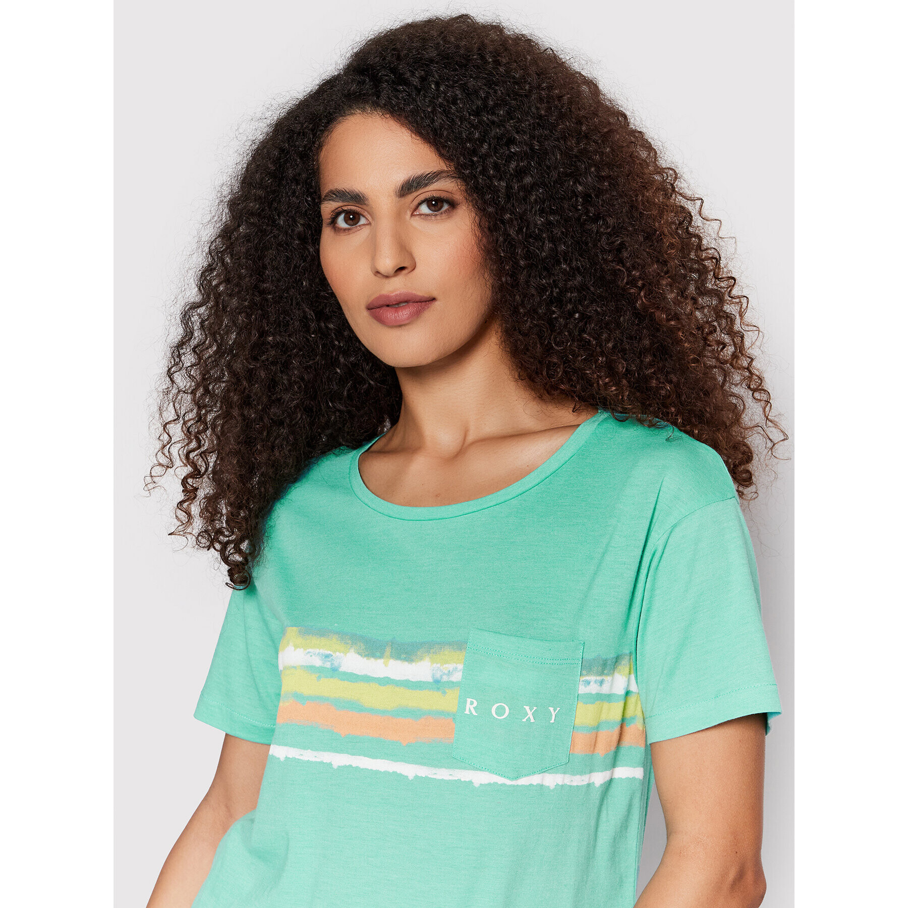 Roxy Tricou Palmtrees ERJZT05329 Verde Regular Fit - Pled.ro