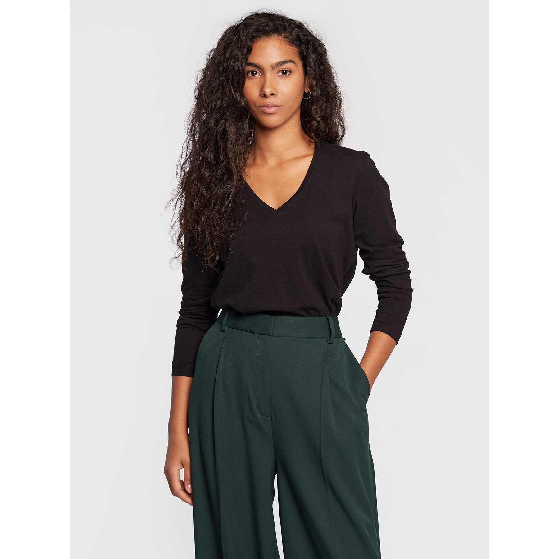 s.Oliver Bluză 2122512 Negru Relaxed Fit - Pled.ro