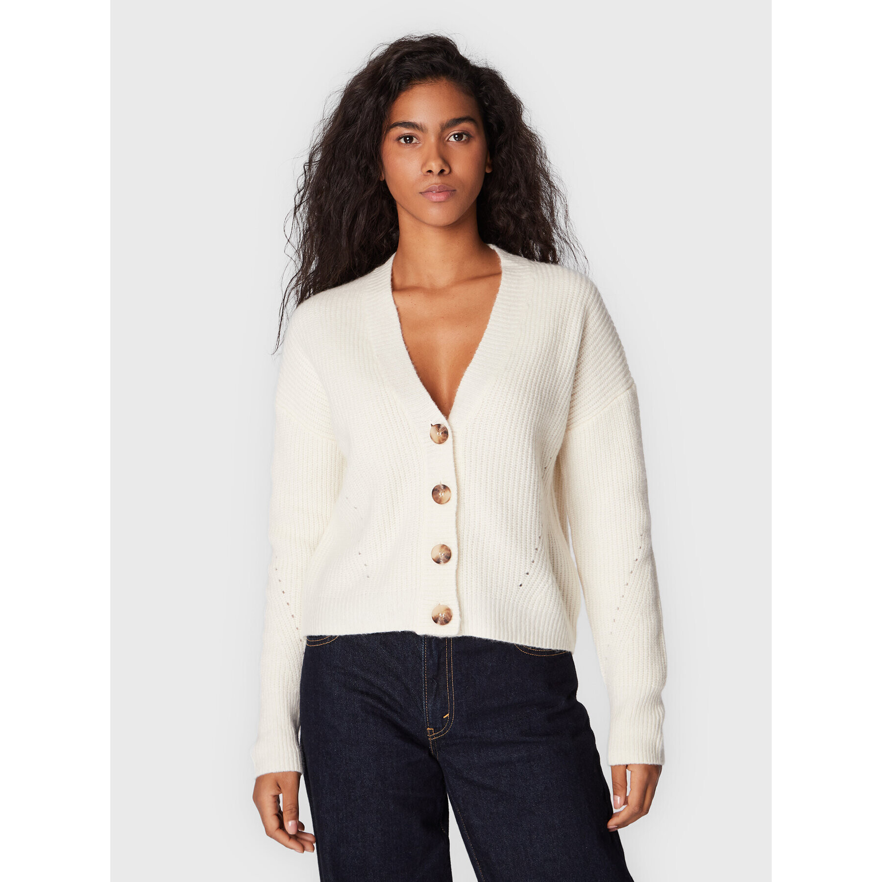 s.Oliver Cardigan 2120594 Écru Regular Fit - Pled.ro