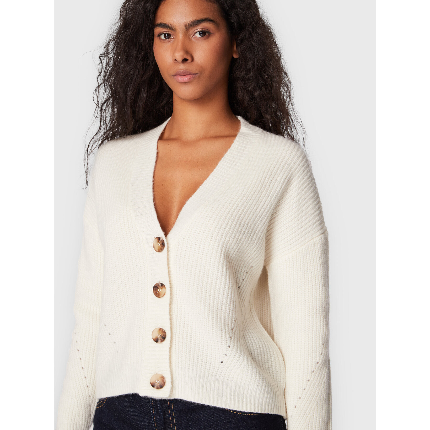 s.Oliver Cardigan 2120594 Écru Regular Fit - Pled.ro