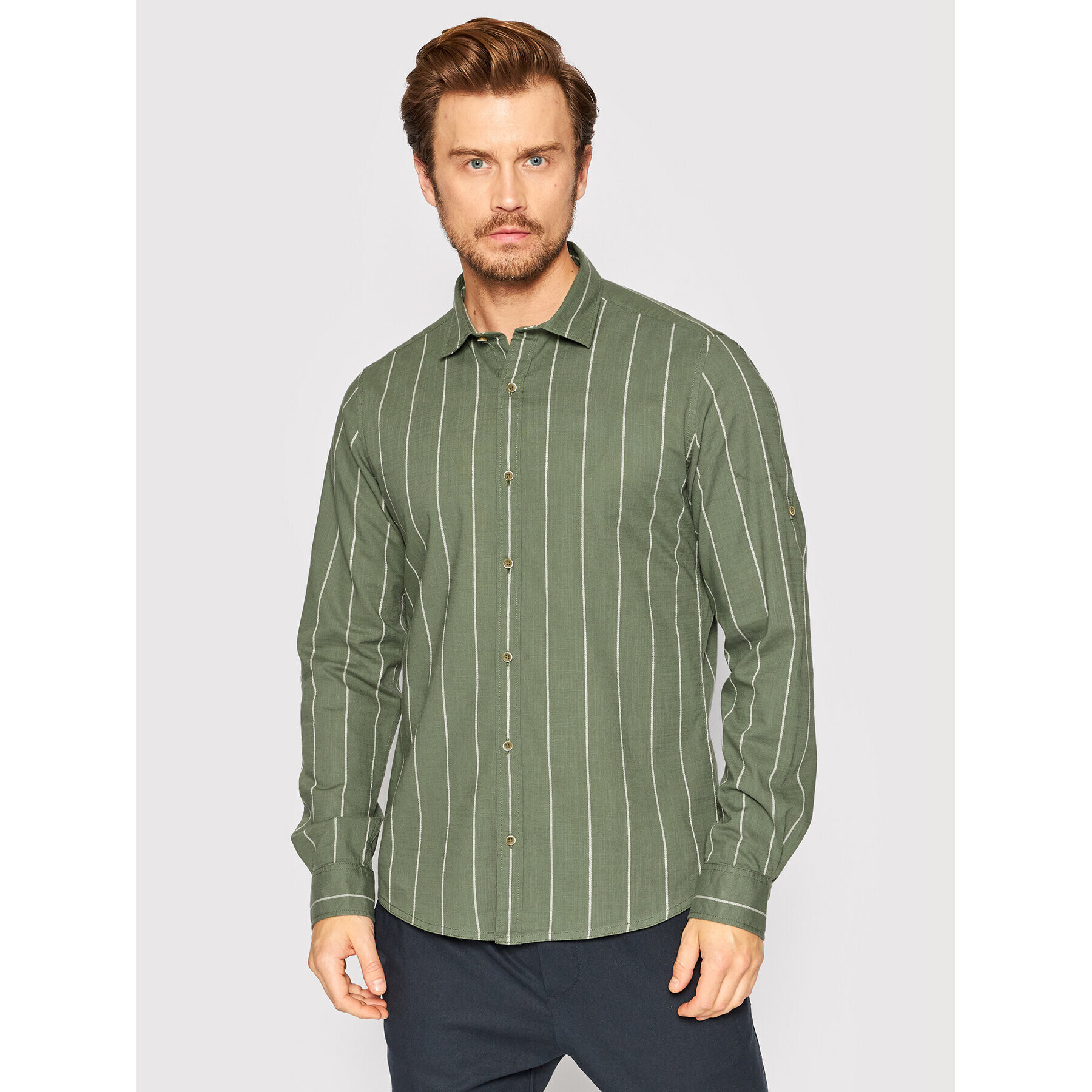 s.Oliver Cămașă 2113971 Verde Slim Fit - Pled.ro