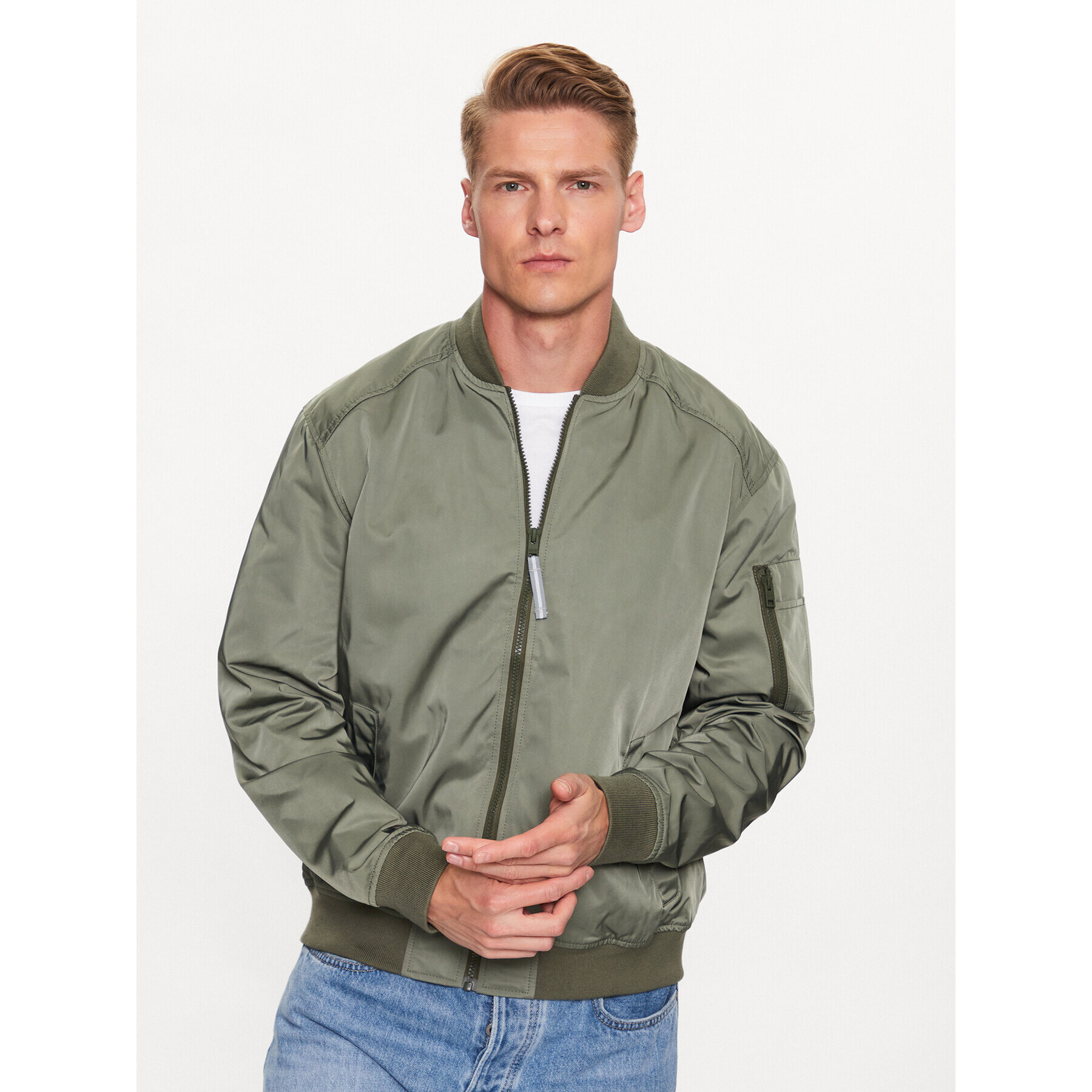 s.Oliver Geacă bomber 2126485 Verde Regular Fit - Pled.ro