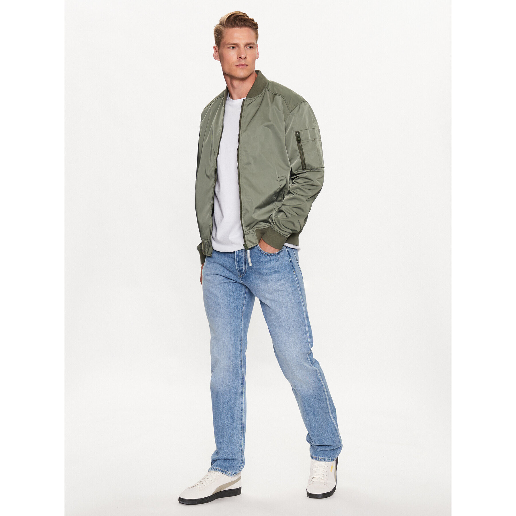 s.Oliver Geacă bomber 2126485 Verde Regular Fit - Pled.ro