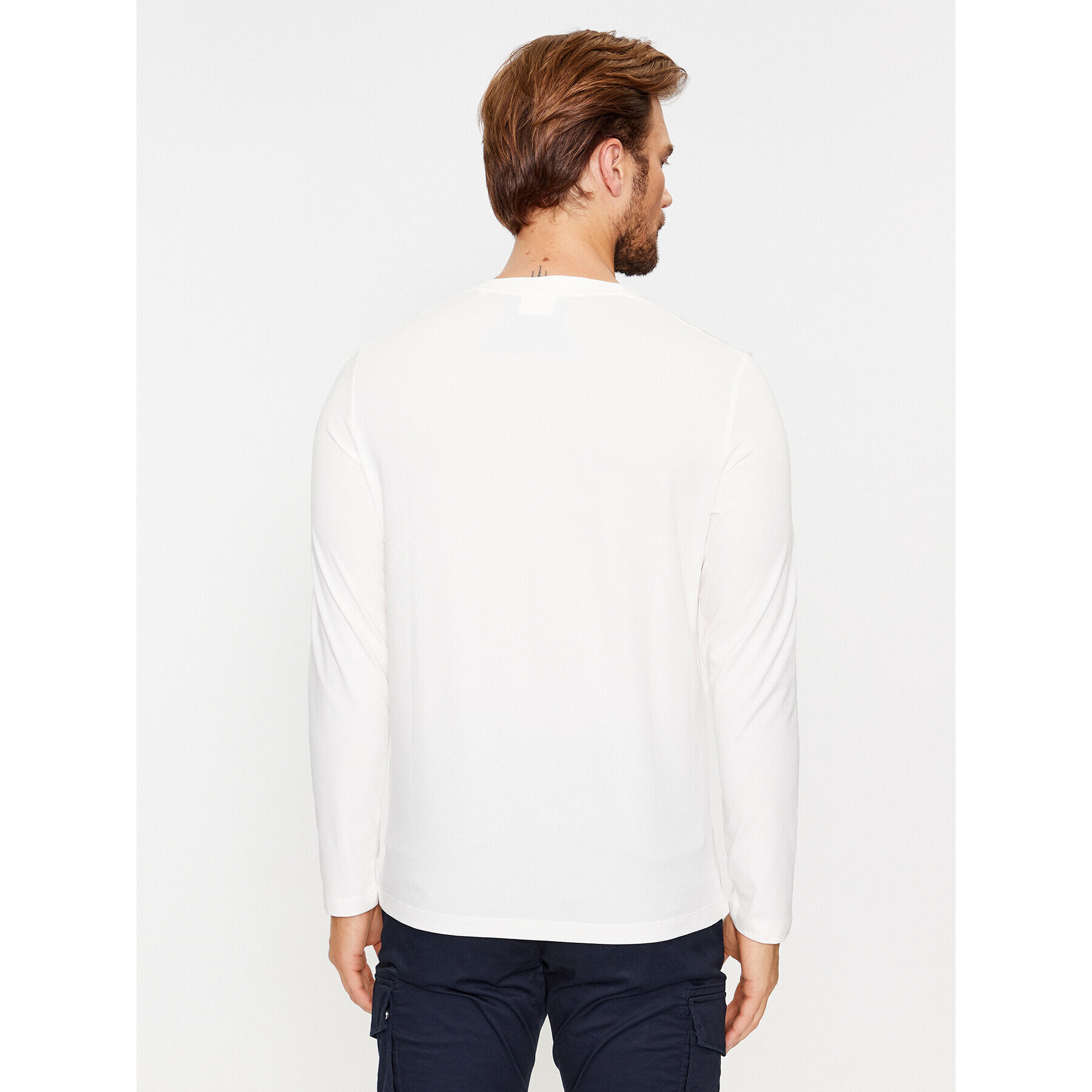 s.Oliver Longsleeve 2135693 Alb Regular Fit - Pled.ro