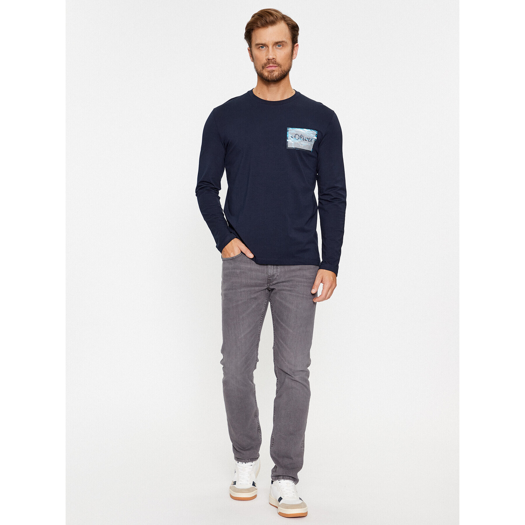 s.Oliver Longsleeve 2135693 Bleumarin Regular Fit - Pled.ro