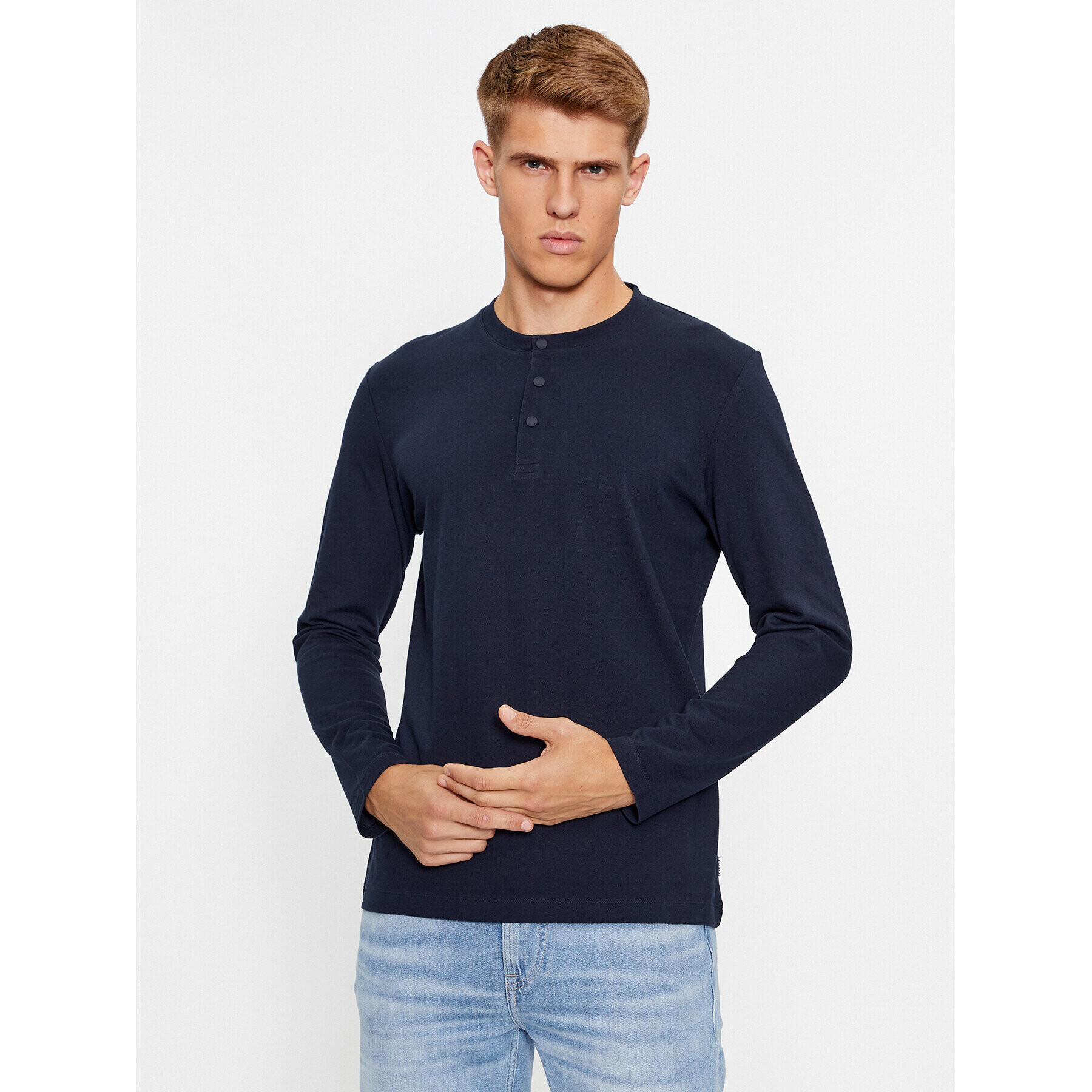 s.Oliver Longsleeve 2135697 Bleumarin Regular Fit - Pled.ro