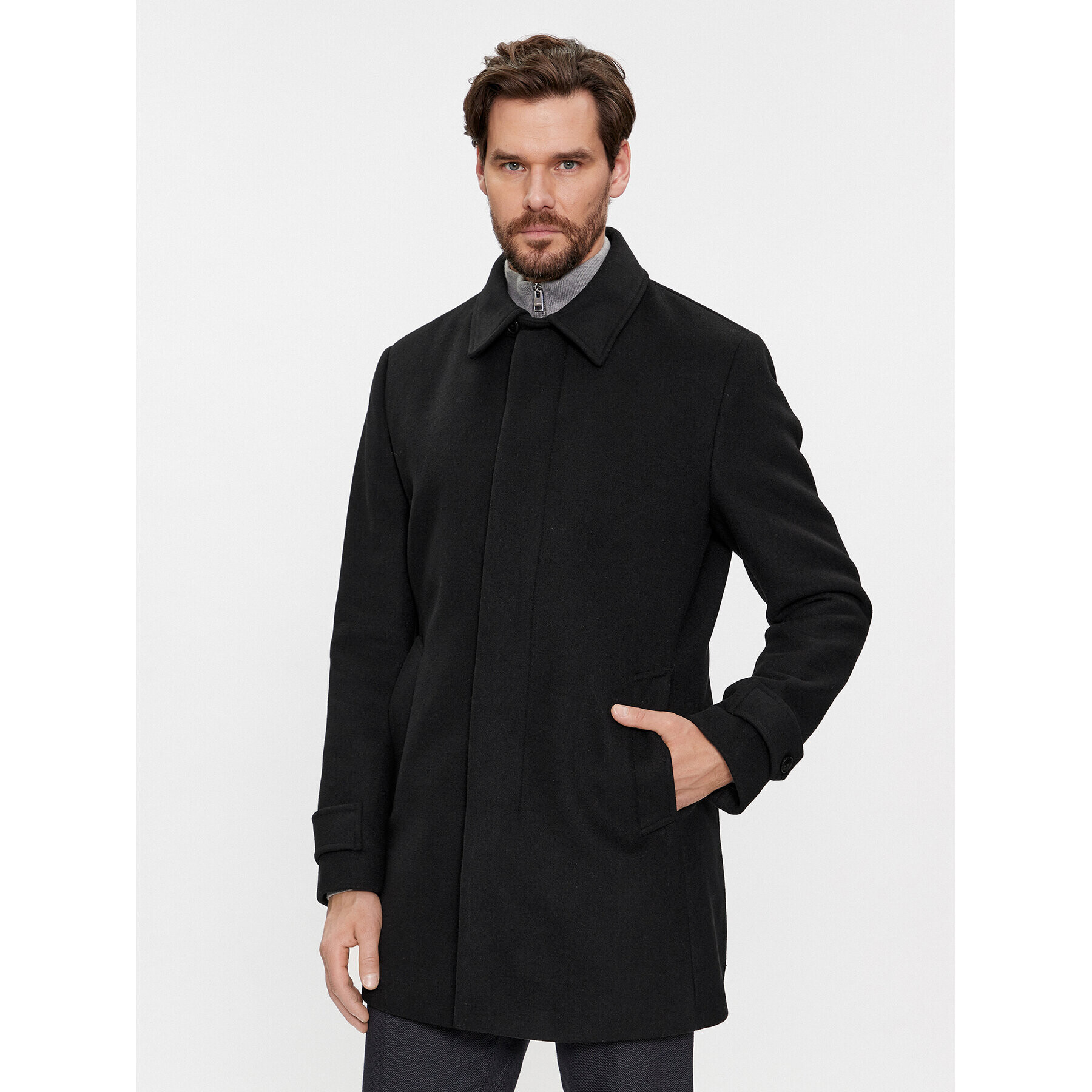 s.Oliver Palton 2132520 Negru Regular Fit - Pled.ro