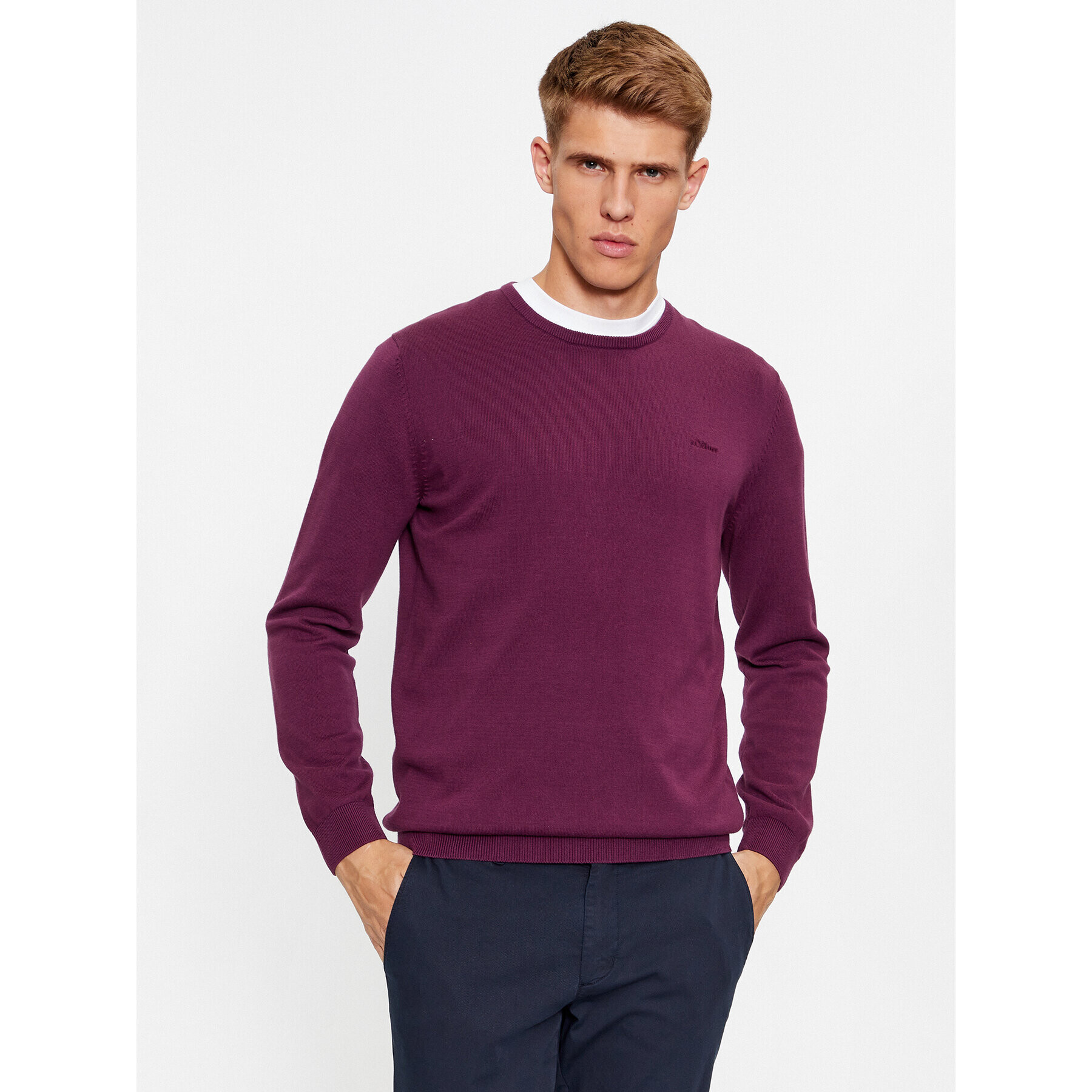 s.Oliver Pulover 2134587 Violet Regular Fit - Pled.ro