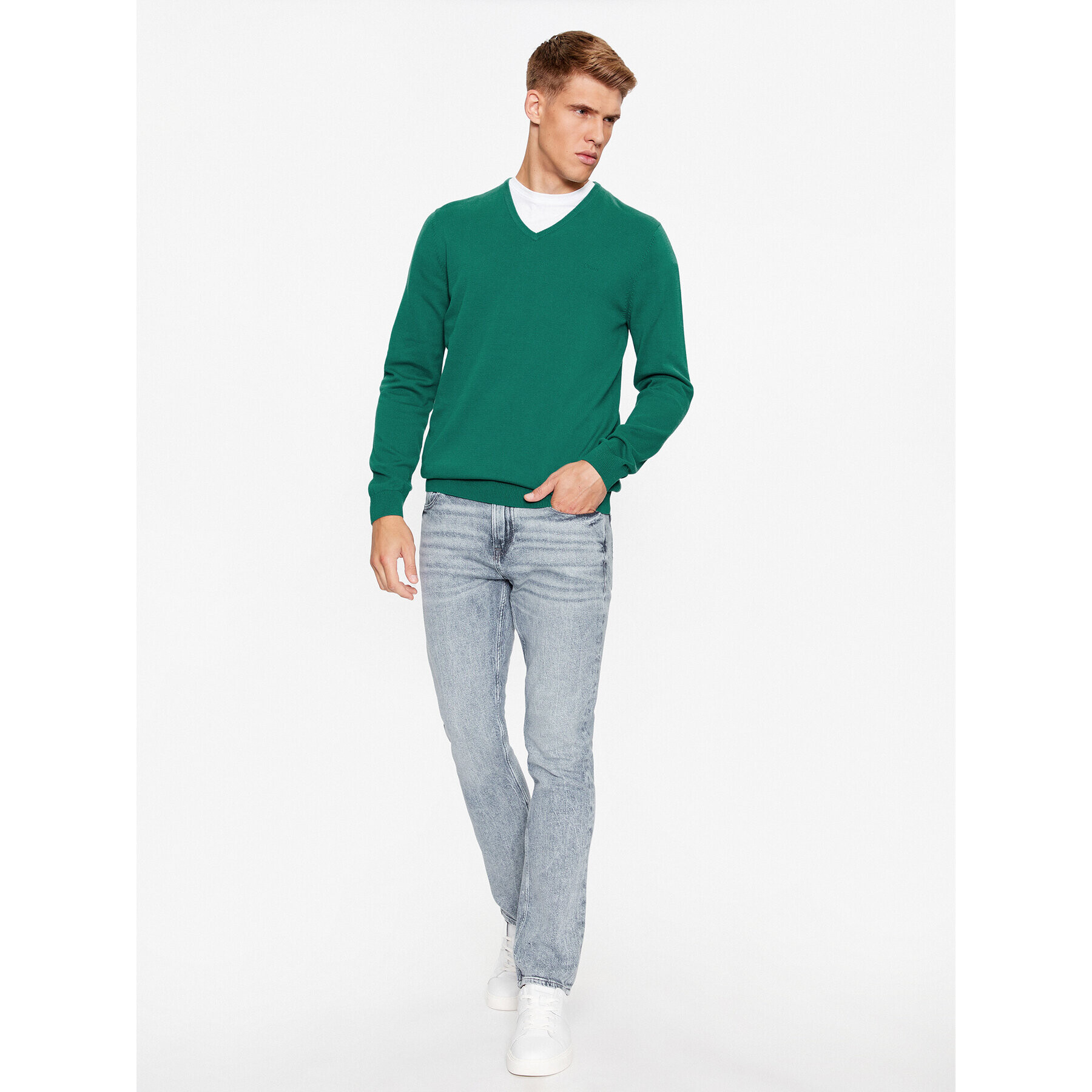 s.Oliver Pulover 2134588 Verde Regular Fit - Pled.ro