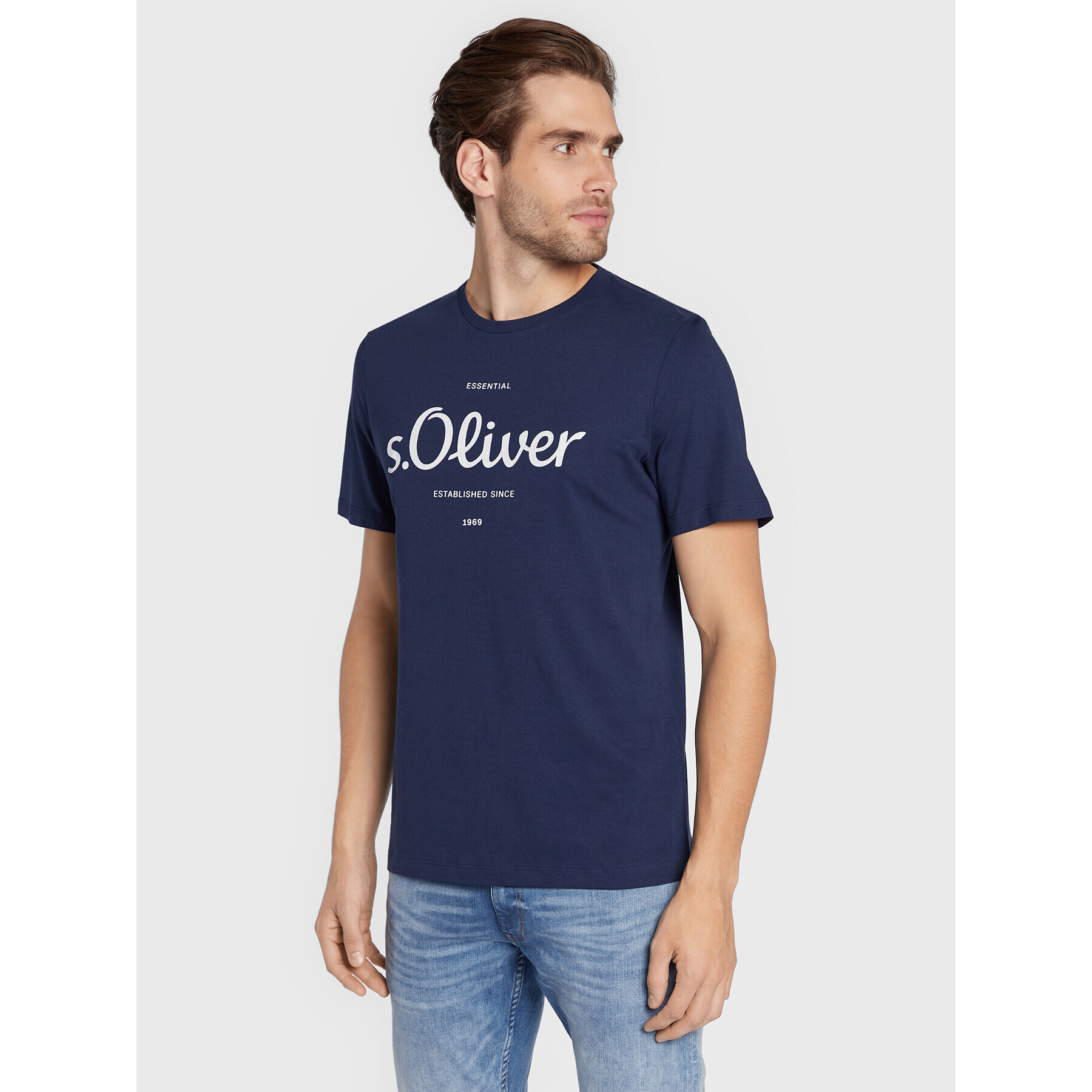 s.Oliver Tricou 2057432 Bleumarin Regular Fit - Pled.ro