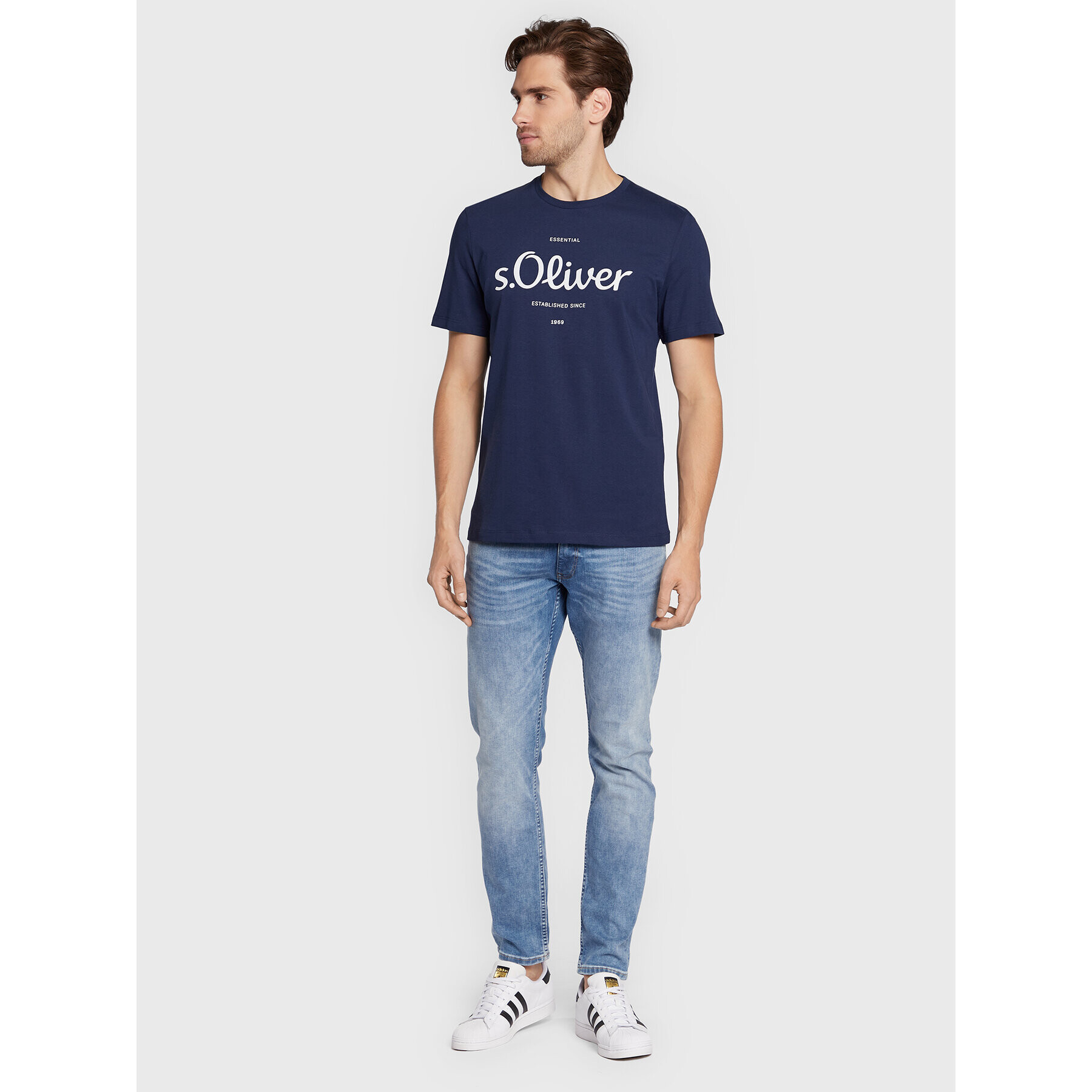 s.Oliver Tricou 2057432 Bleumarin Regular Fit - Pled.ro