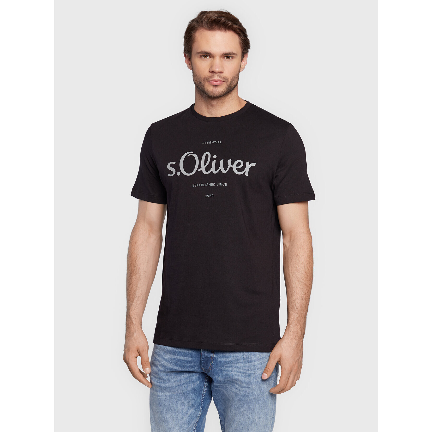 s.Oliver Tricou 2057432 Negru Regular Fit - Pled.ro