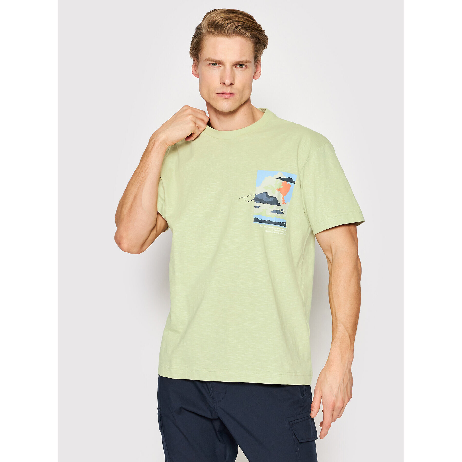 s.Oliver Tricou 2111325 Verde Relaxed Fit - Pled.ro