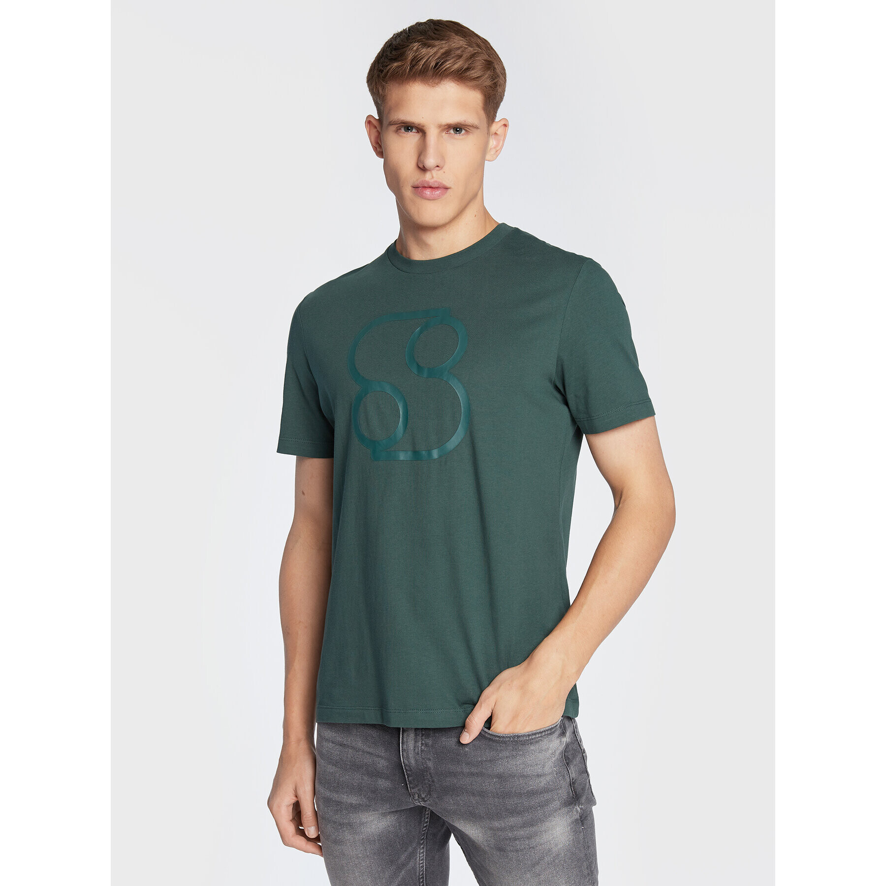 s.Oliver Tricou 2117806 Verde Regular Fit - Pled.ro