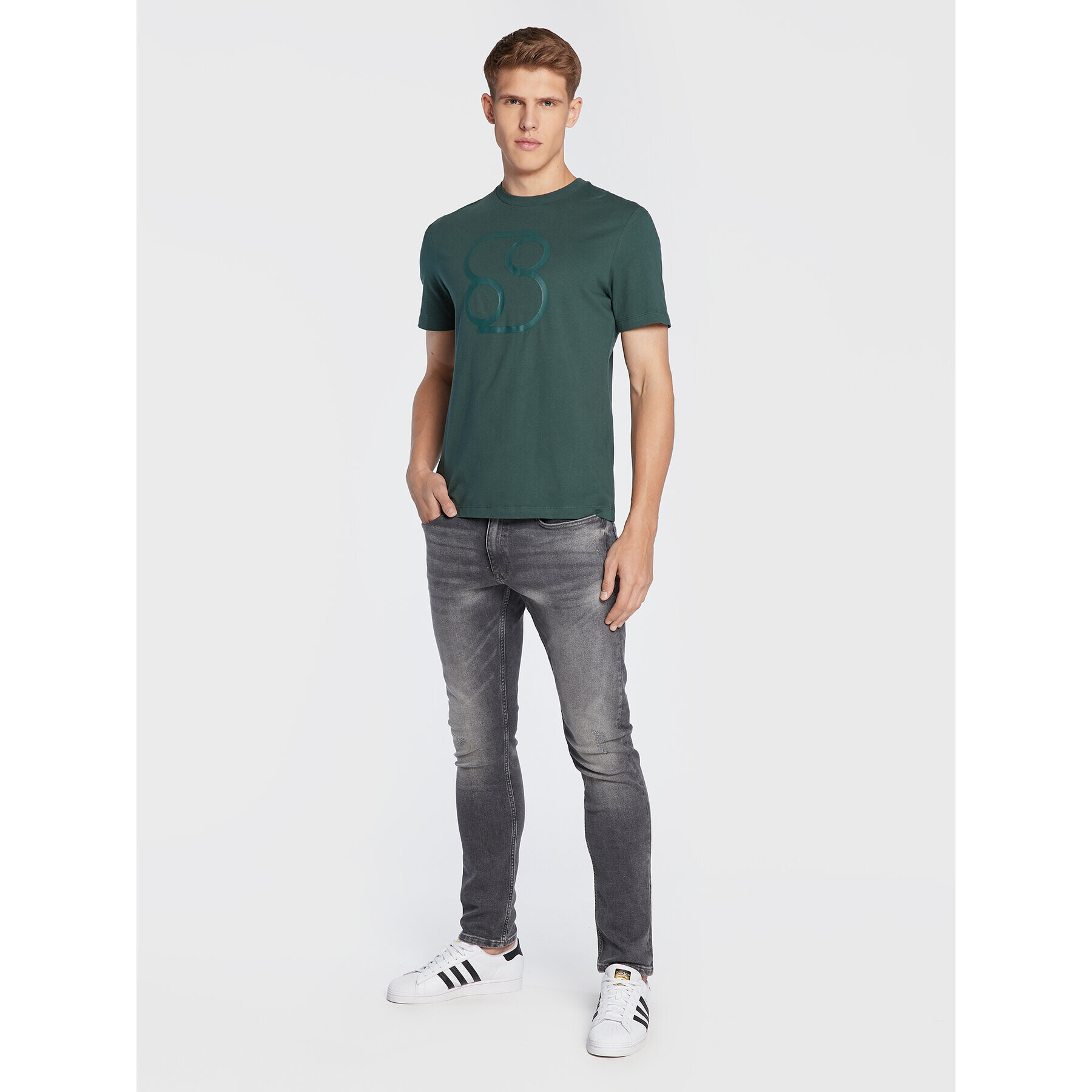 s.Oliver Tricou 2117806 Verde Regular Fit - Pled.ro