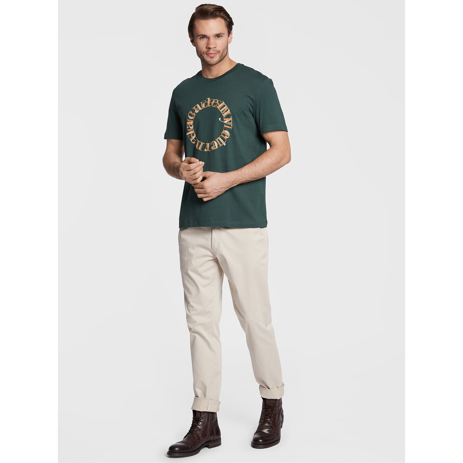 s.Oliver Tricou 2119055 Verde Regular Fit - Pled.ro