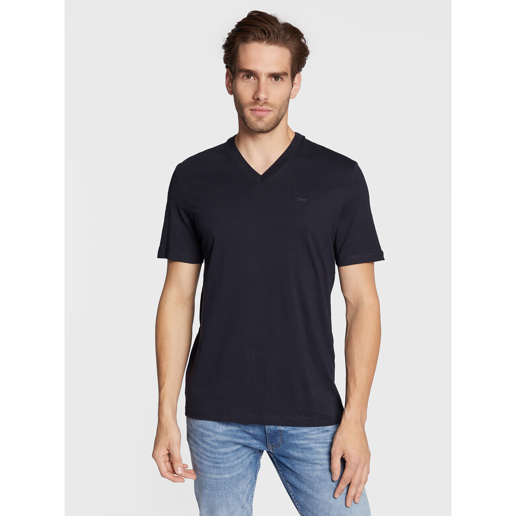 s.Oliver Tricou 2119121 Bleumarin Regular Fit - Pled.ro