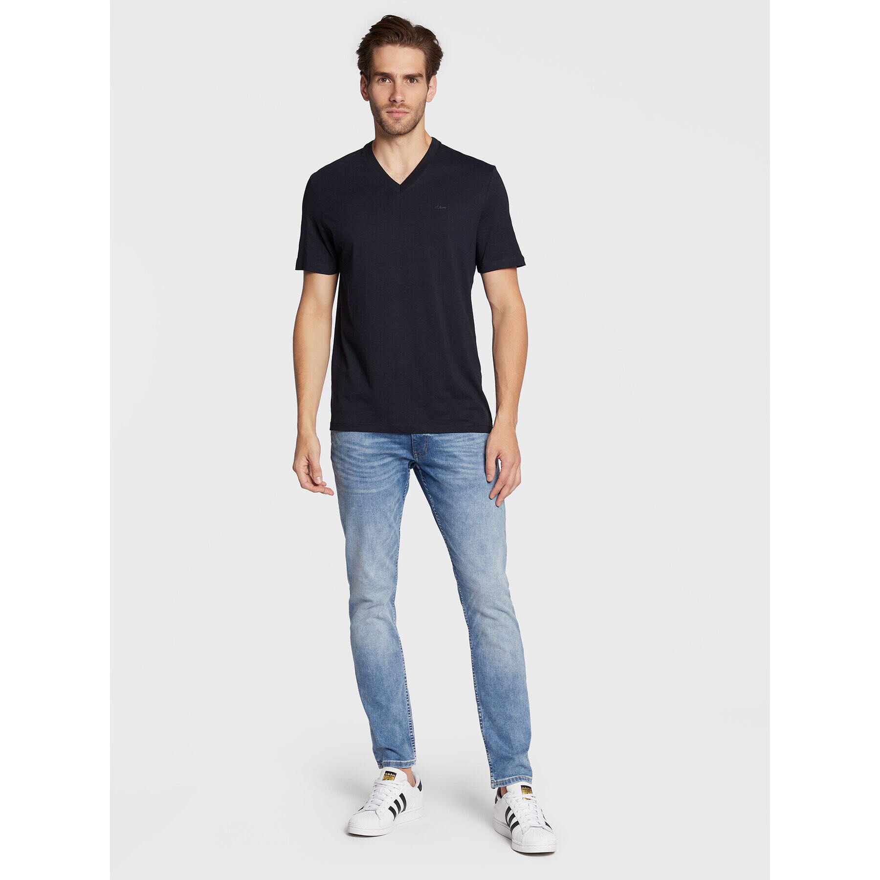 s.Oliver Tricou 2119121 Bleumarin Regular Fit - Pled.ro