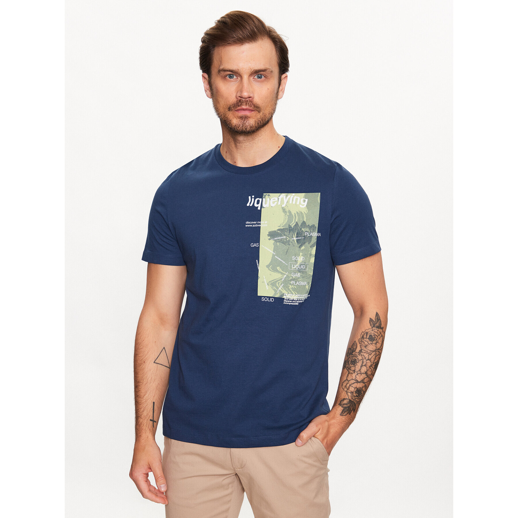 s.Oliver Tricou 2129860 Bleumarin Regular Fit - Pled.ro