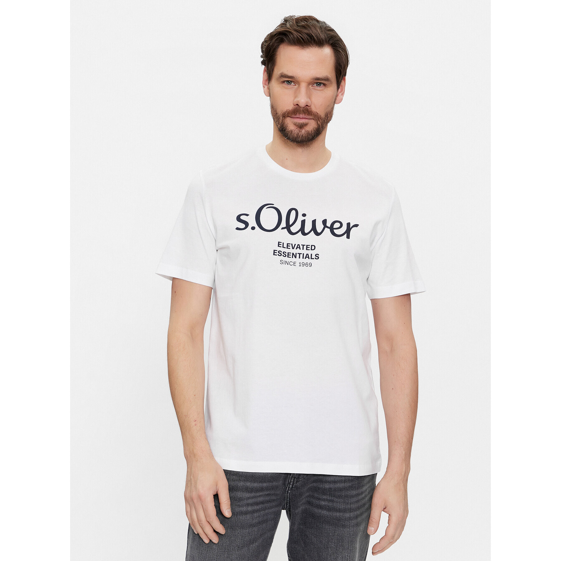 s.Oliver Tricou 2139909 Alb Regular Fit - Pled.ro