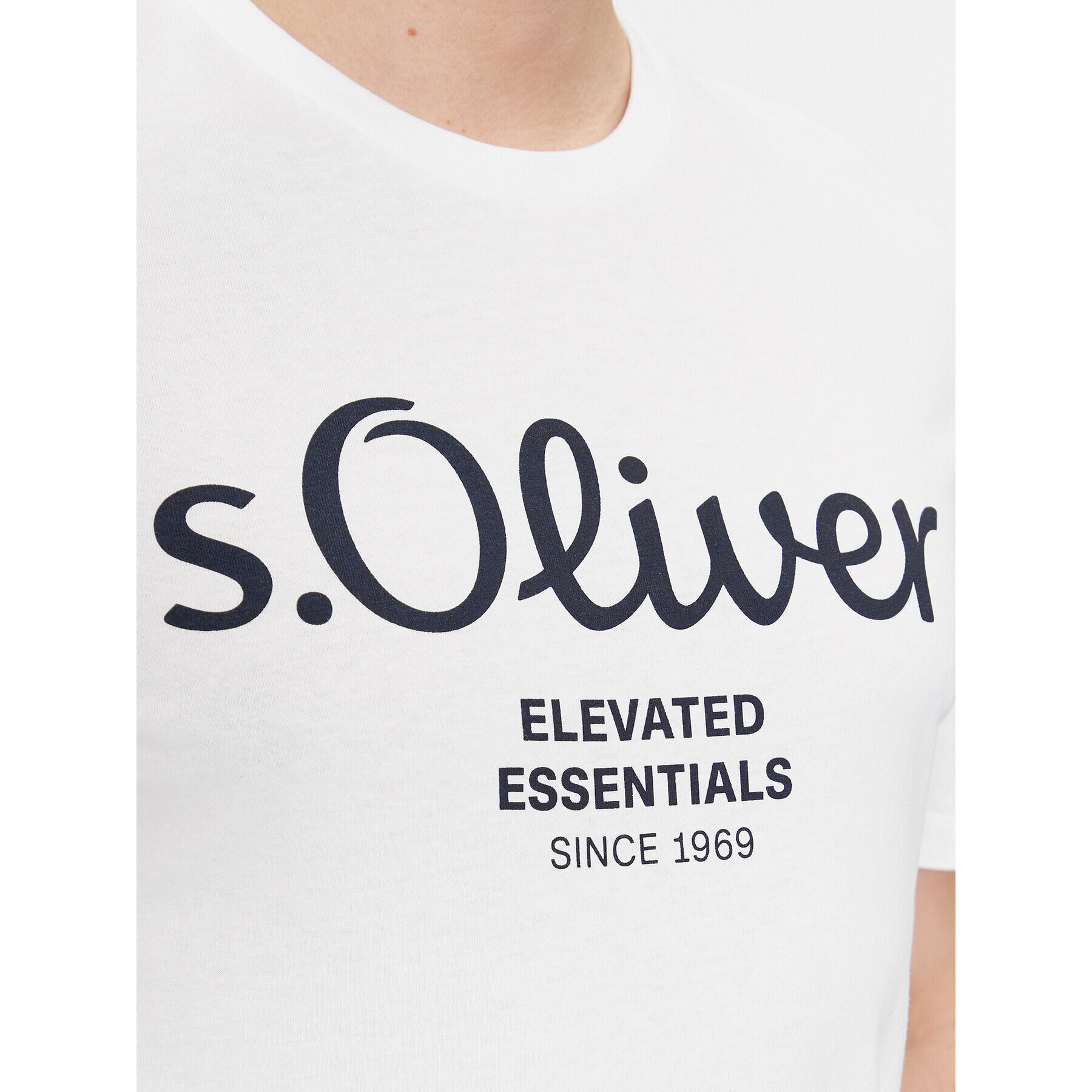 s.Oliver Tricou 2139909 Alb Regular Fit - Pled.ro