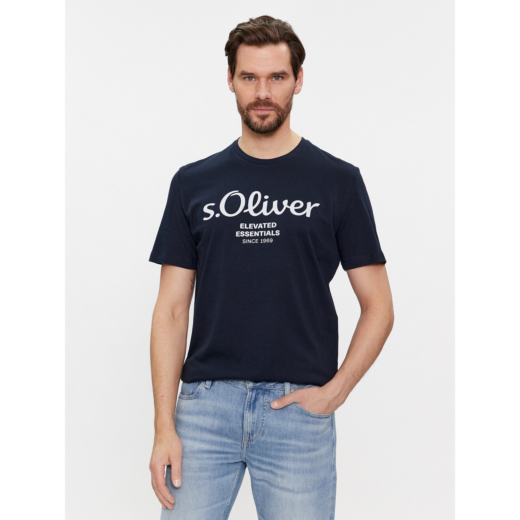 s.Oliver Tricou 2139909 Albastru Regular Fit - Pled.ro