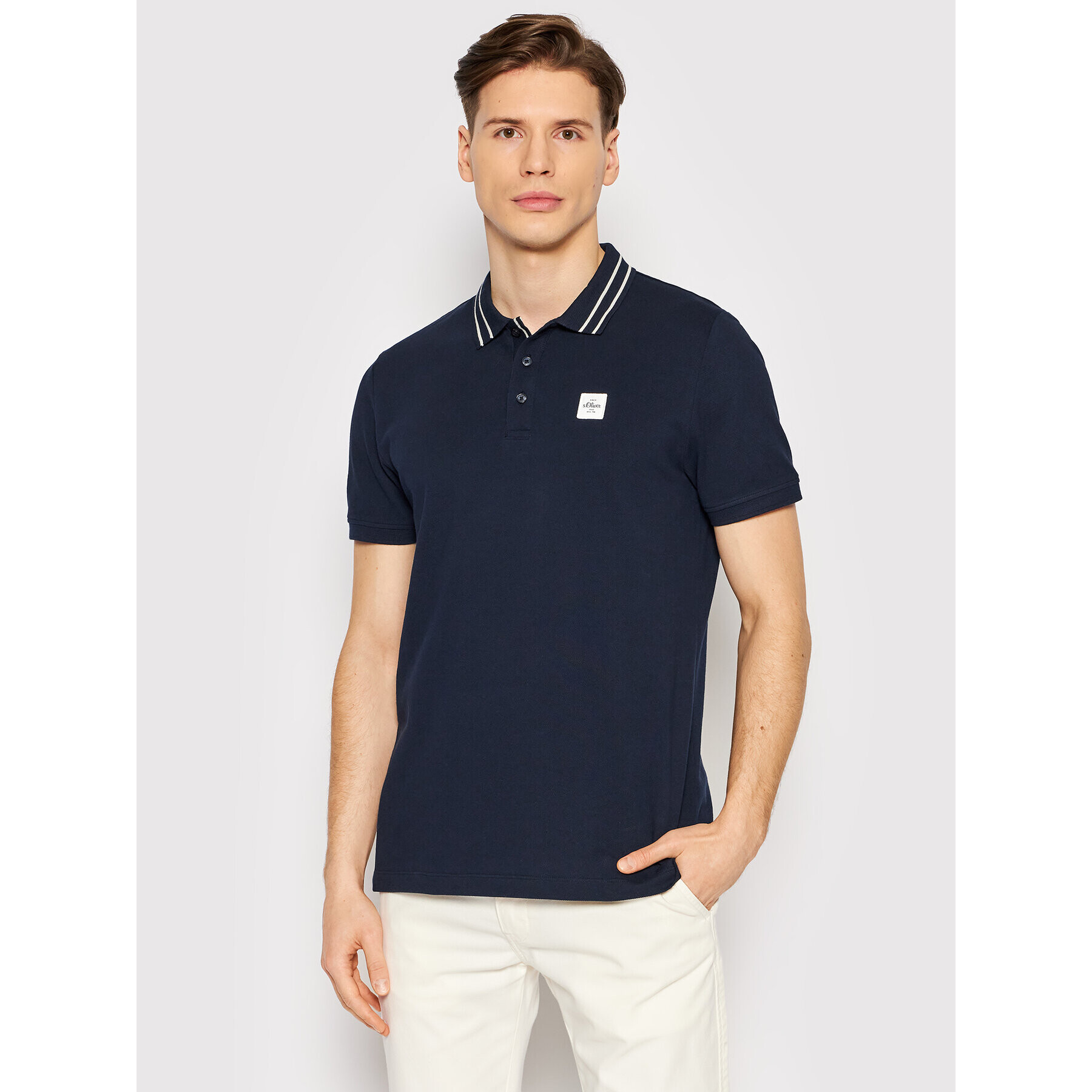 s.Oliver Tricou polo 2111299 Bleumarin Regular Fit - Pled.ro