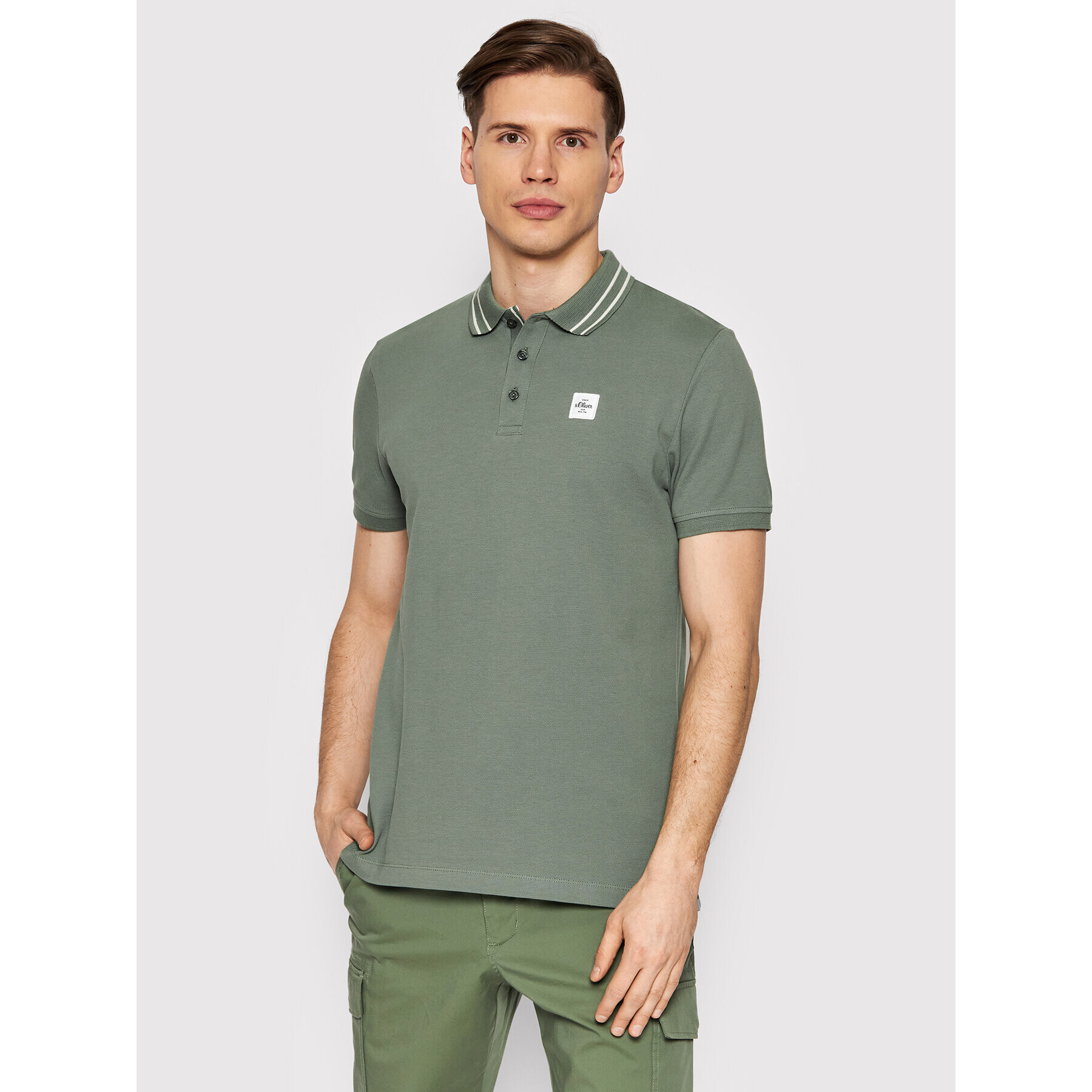 s.Oliver Tricou polo 2111299 Verde Regular Fit - Pled.ro