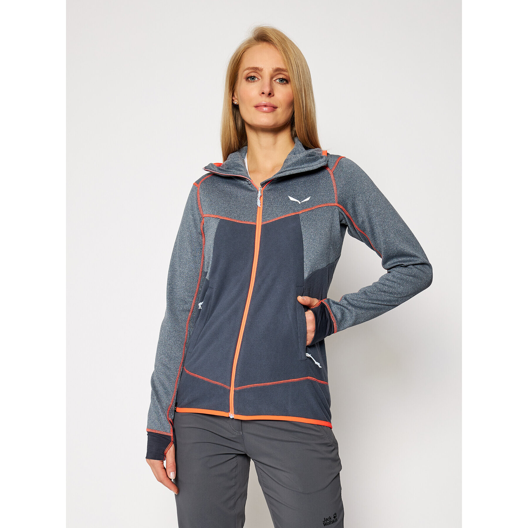 Salewa Bluză Puez Hybrid 27389 Gri Regular Fit - Pled.ro