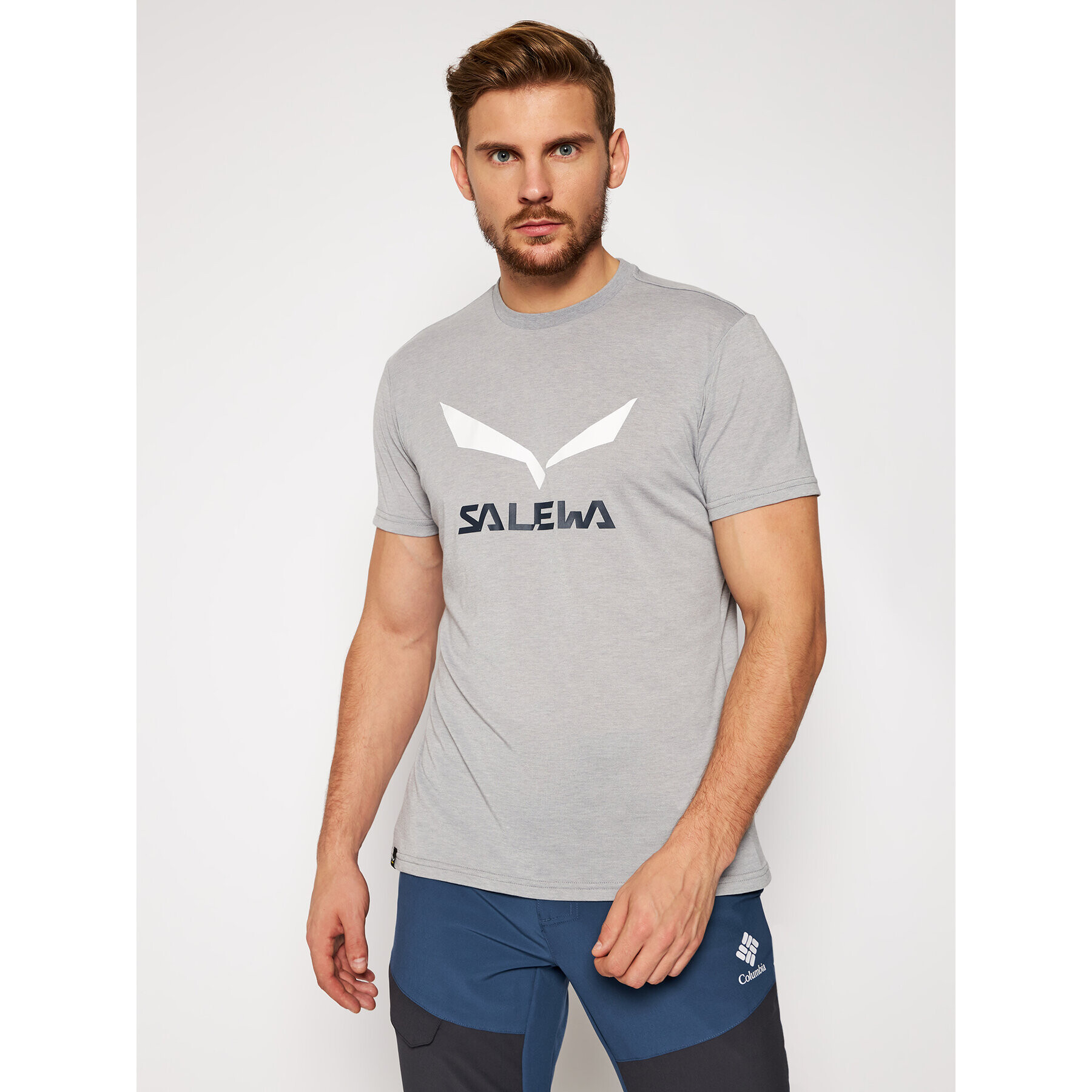 Salewa Tricou Solidlogo Dry 27018 Gri Regular Fit - Pled.ro