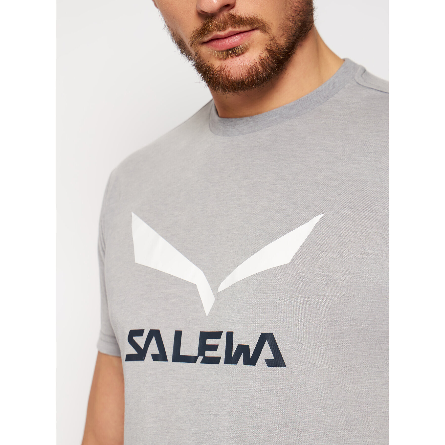 Salewa Tricou Solidlogo Dry 27018 Gri Regular Fit - Pled.ro