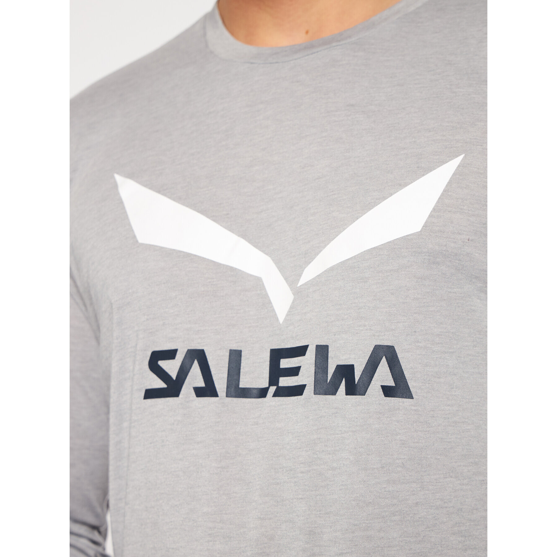 Salewa Tricou tehnic Solidlogo Dry 27340 Gri Regular Fit - Pled.ro