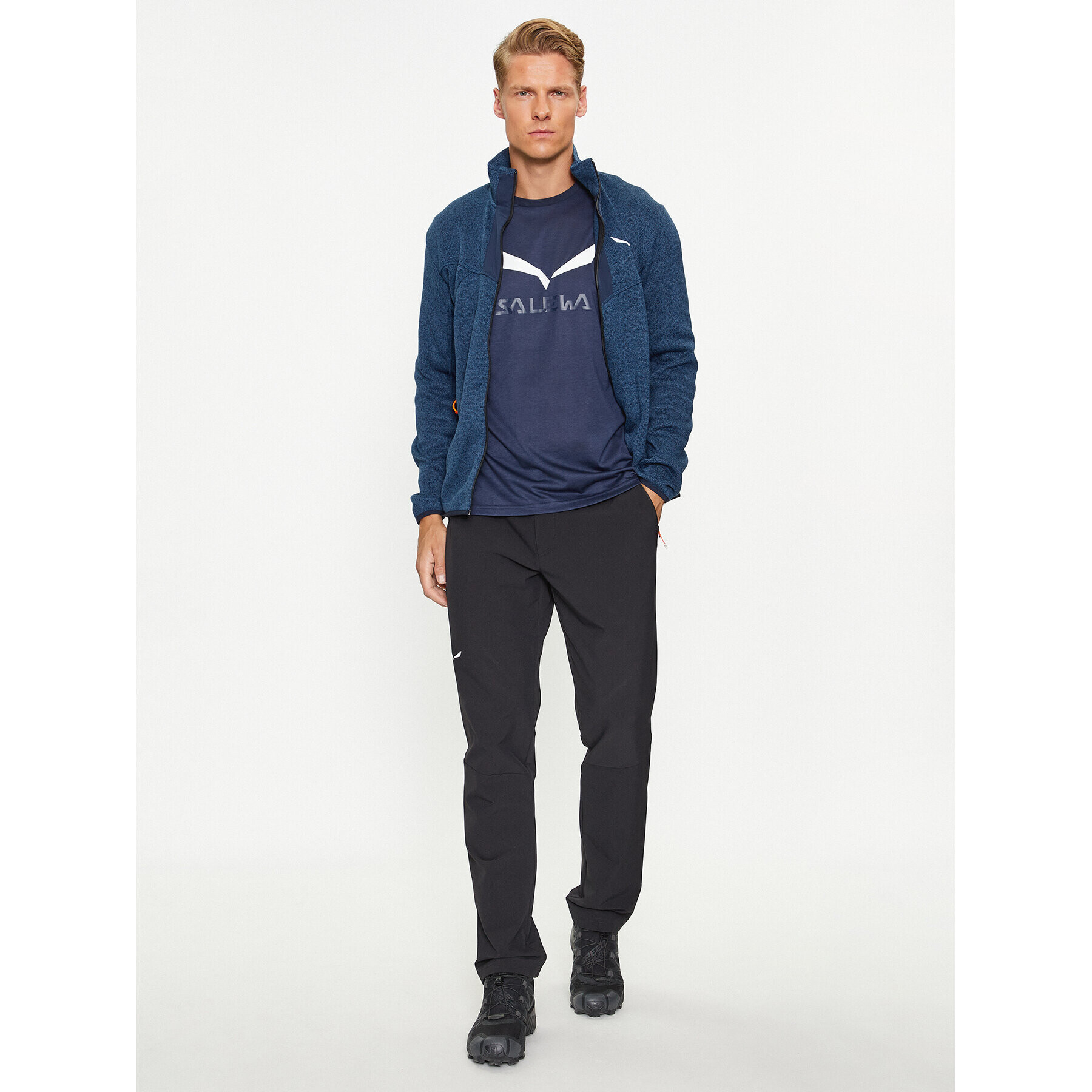 Salewa Tricou tehnic Solidlogo Dry M 00-0000027018 Bleumarin Regular Fit - Pled.ro