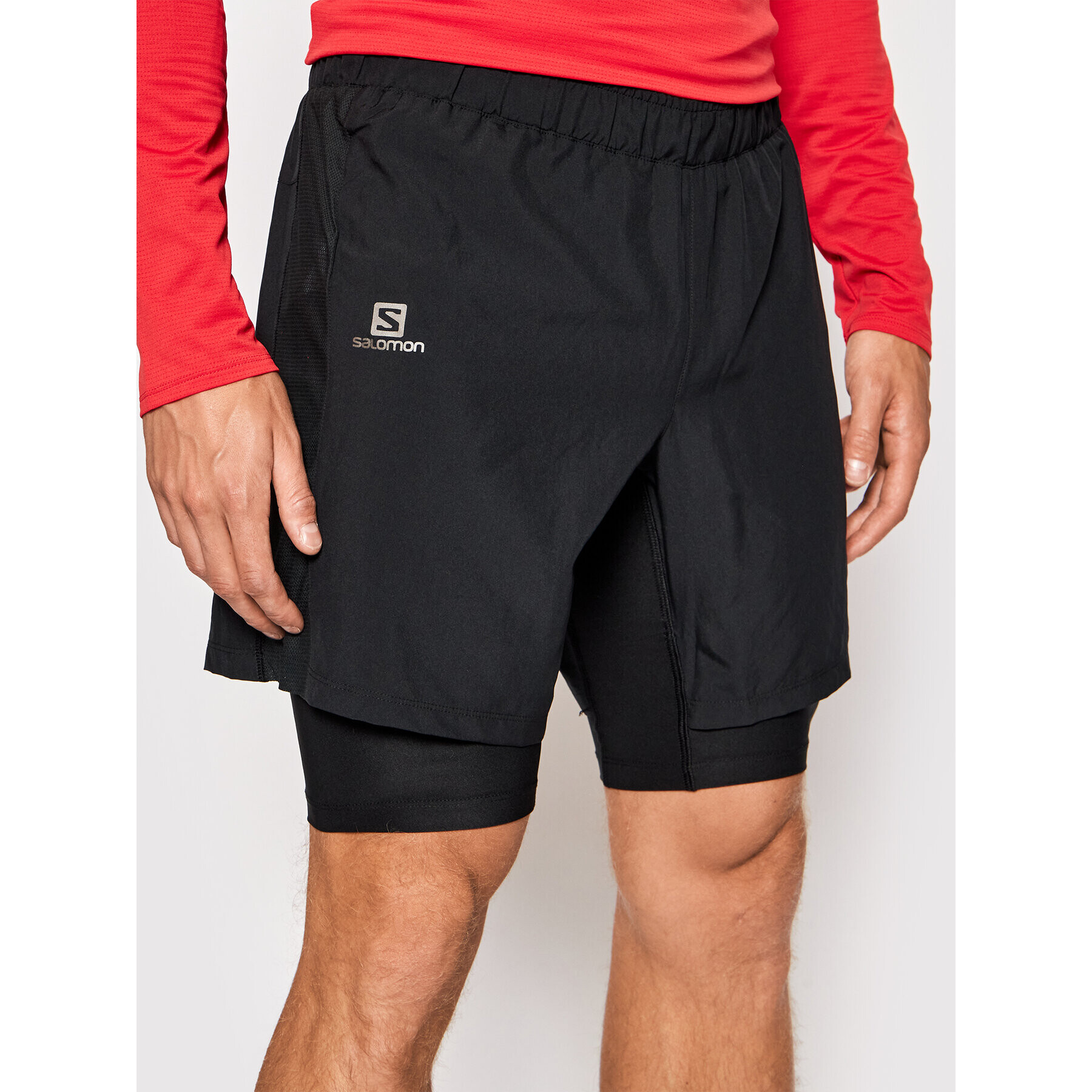 Salomon Pantaloni scurți sport Twinskin LC1494800 Negru Active Fit - Pled.ro