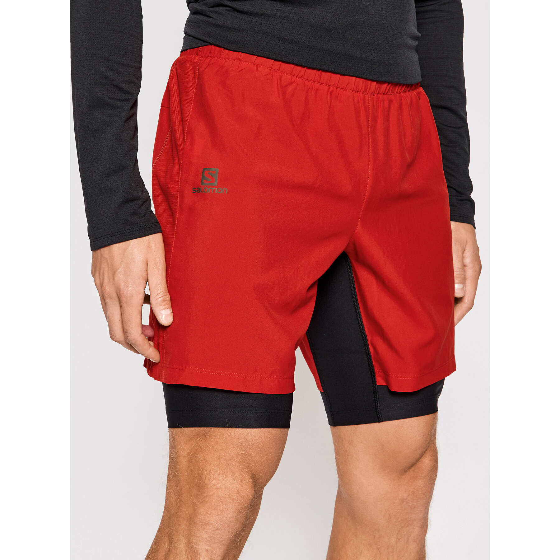 Salomon Pantaloni scurți sport Twinskin LC1495000 Roșu Actice Fit - Pled.ro