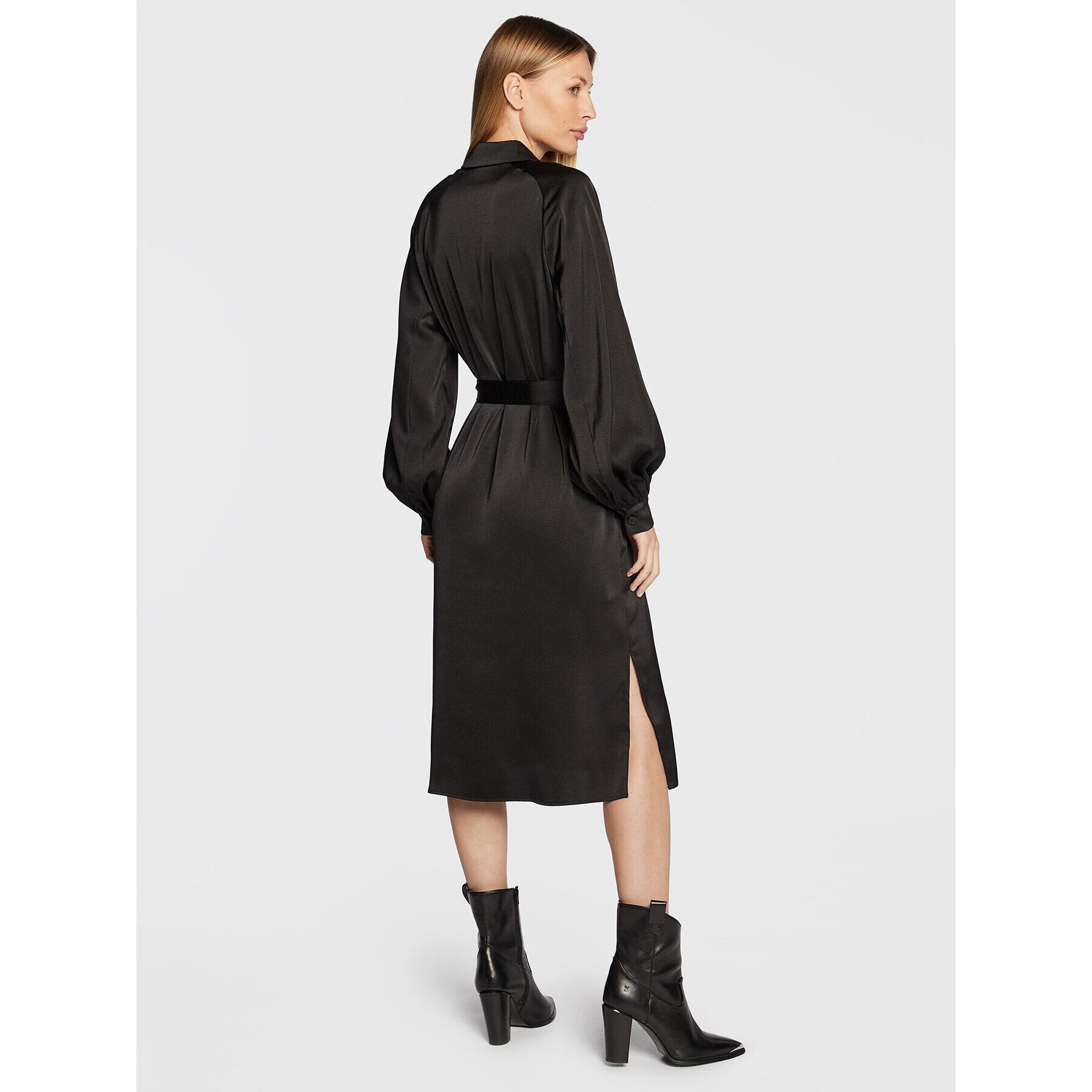 Samsøe Samsøe Rochie tip cămașă Nika F21400139 Negru Regular Fit - Pled.ro