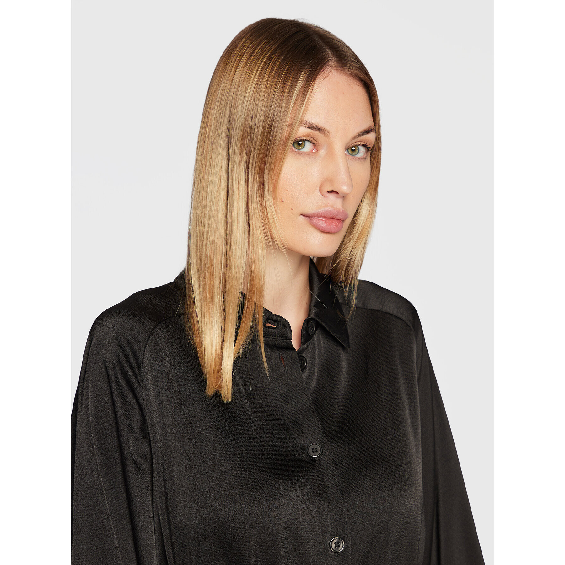 Samsøe Samsøe Rochie tip cămașă Nika F21400139 Negru Regular Fit - Pled.ro