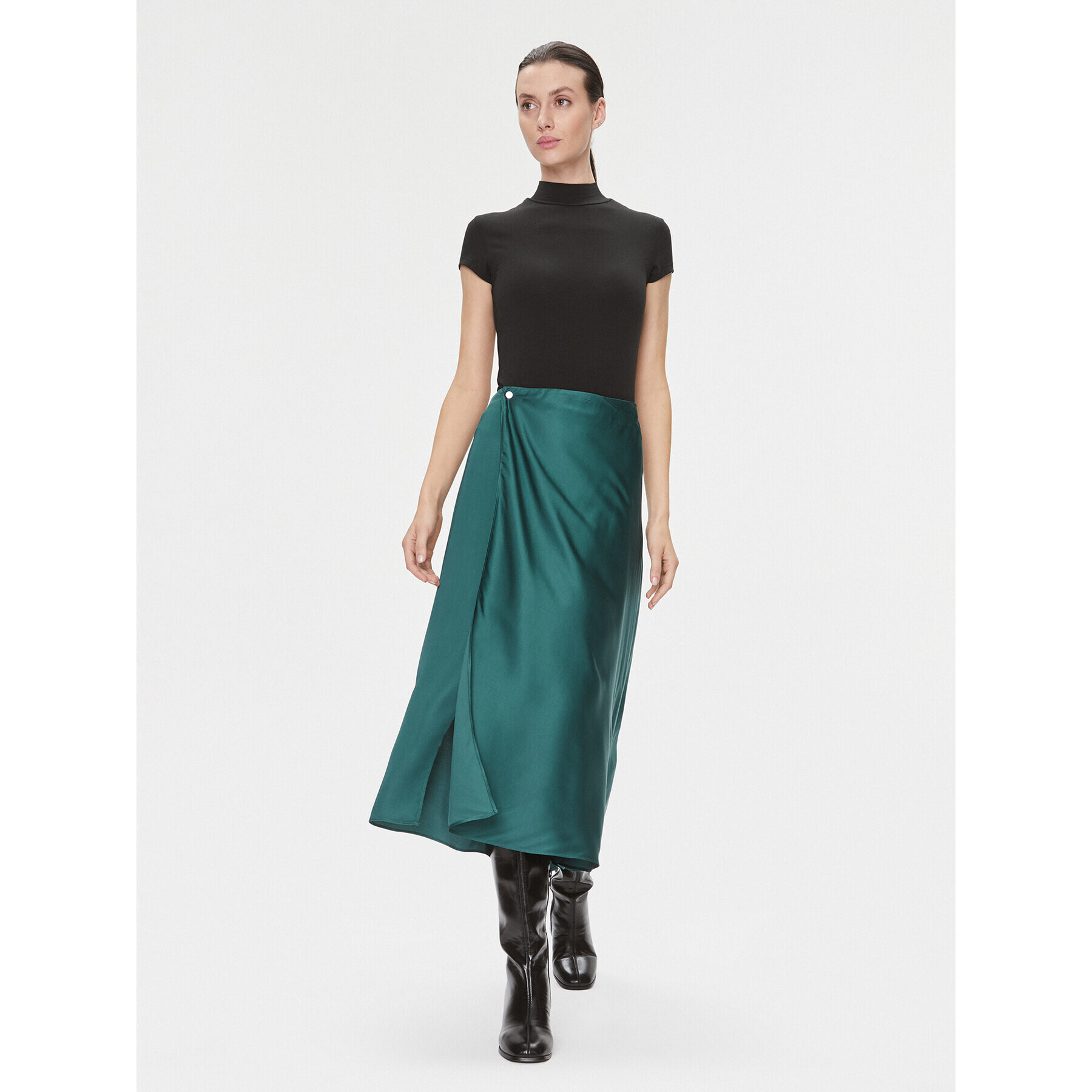 Samsøe Samsøe Fustă midi Victoria Bias F23300149 Verde Regular Fit - Pled.ro