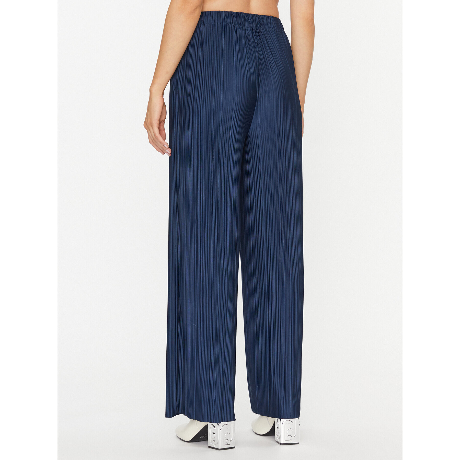 Samsøe Samsøe Pantaloni din material Uma F21200187 Bleumarin Wide Leg - Pled.ro