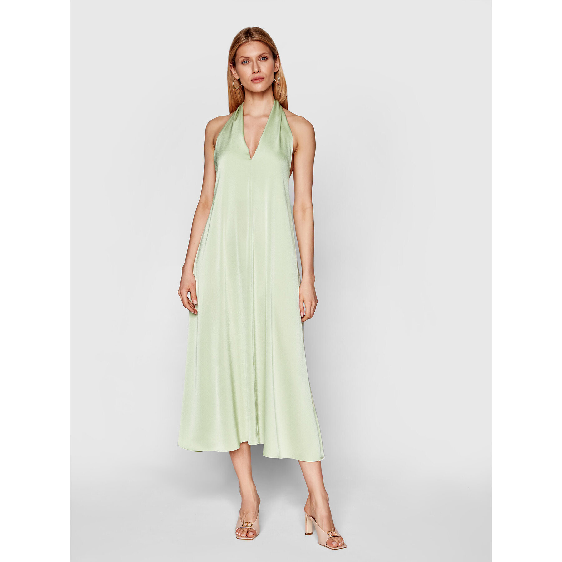 Samsøe Samsøe Rochie cocktail Cille F21100203 Verde Regular Fit - Pled.ro