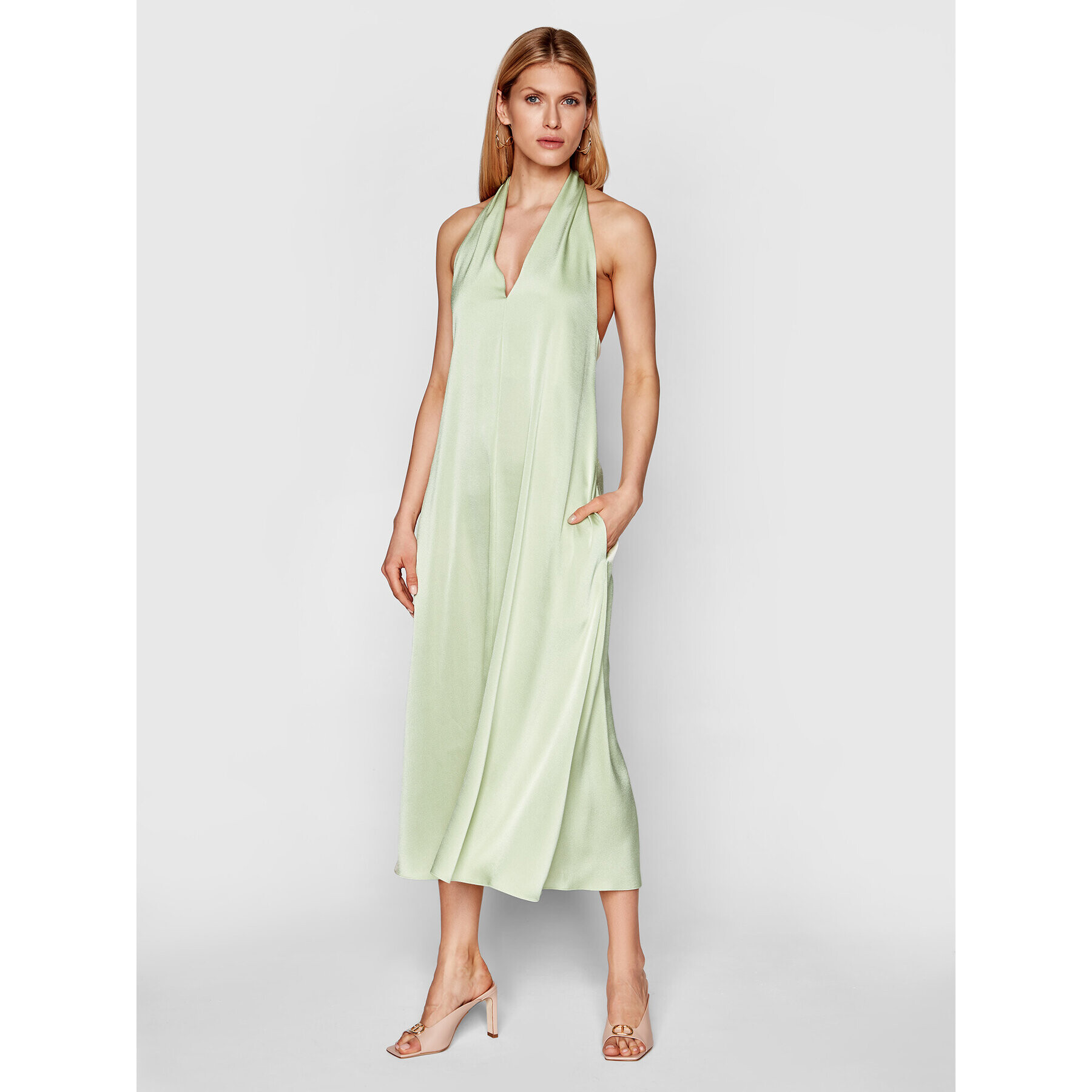 Samsøe Samsøe Rochie cocktail Cille F21100203 Verde Regular Fit - Pled.ro