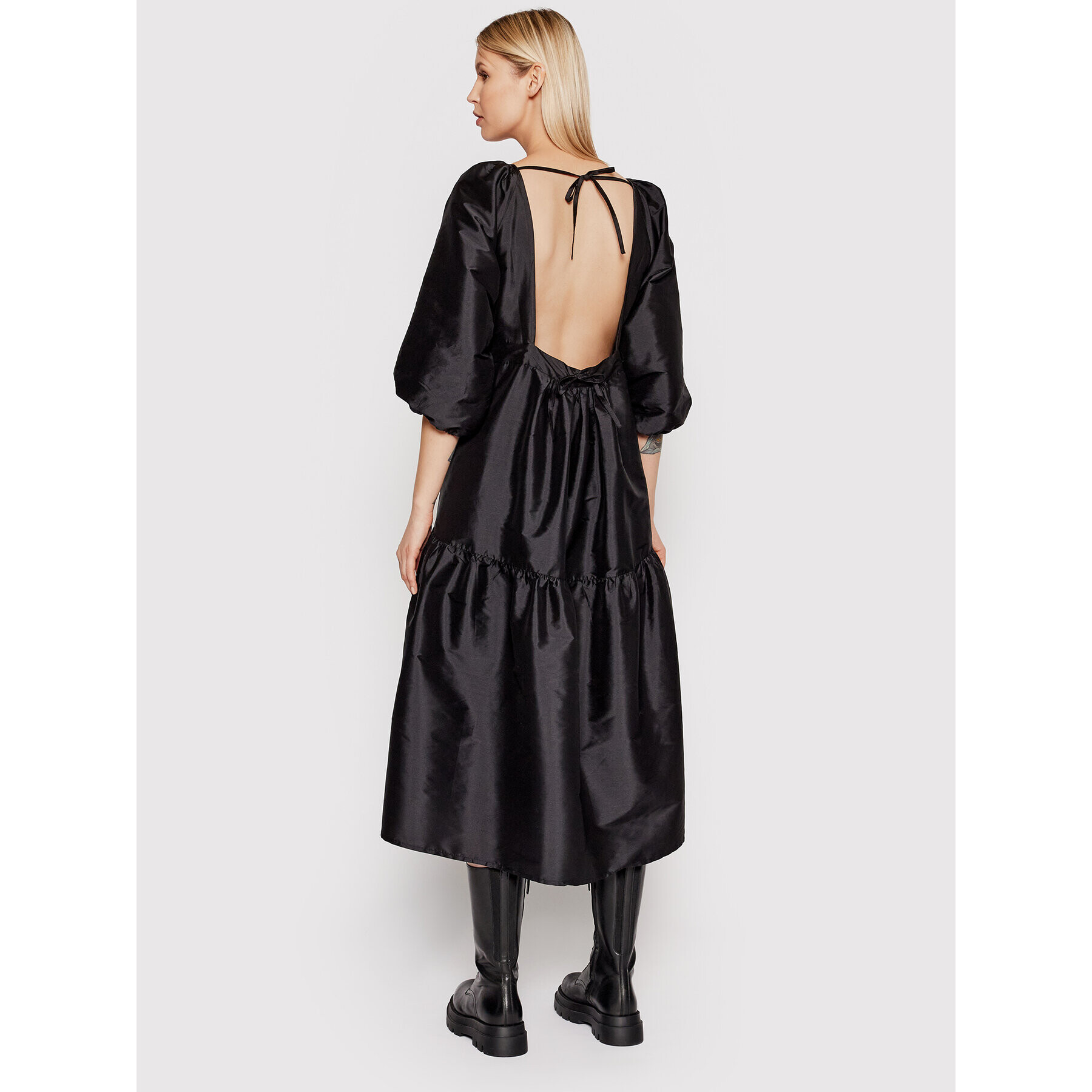 Samsøe Samsøe Rochie de zi Candece F21400132 Negru Oversize - Pled.ro