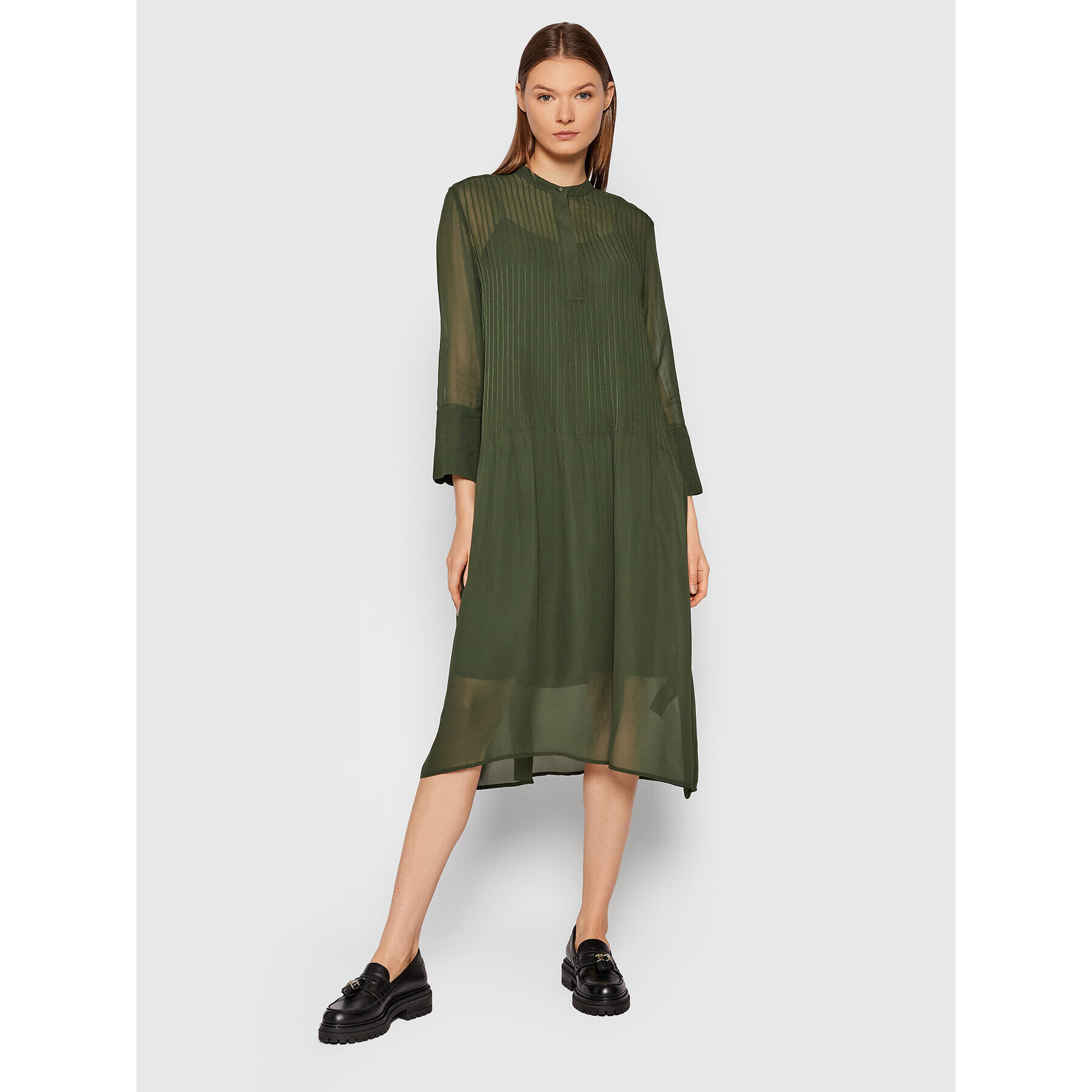 Samsøe Samsøe Rochie de zi Elm F18302678 Verde Regular Fit - Pled.ro