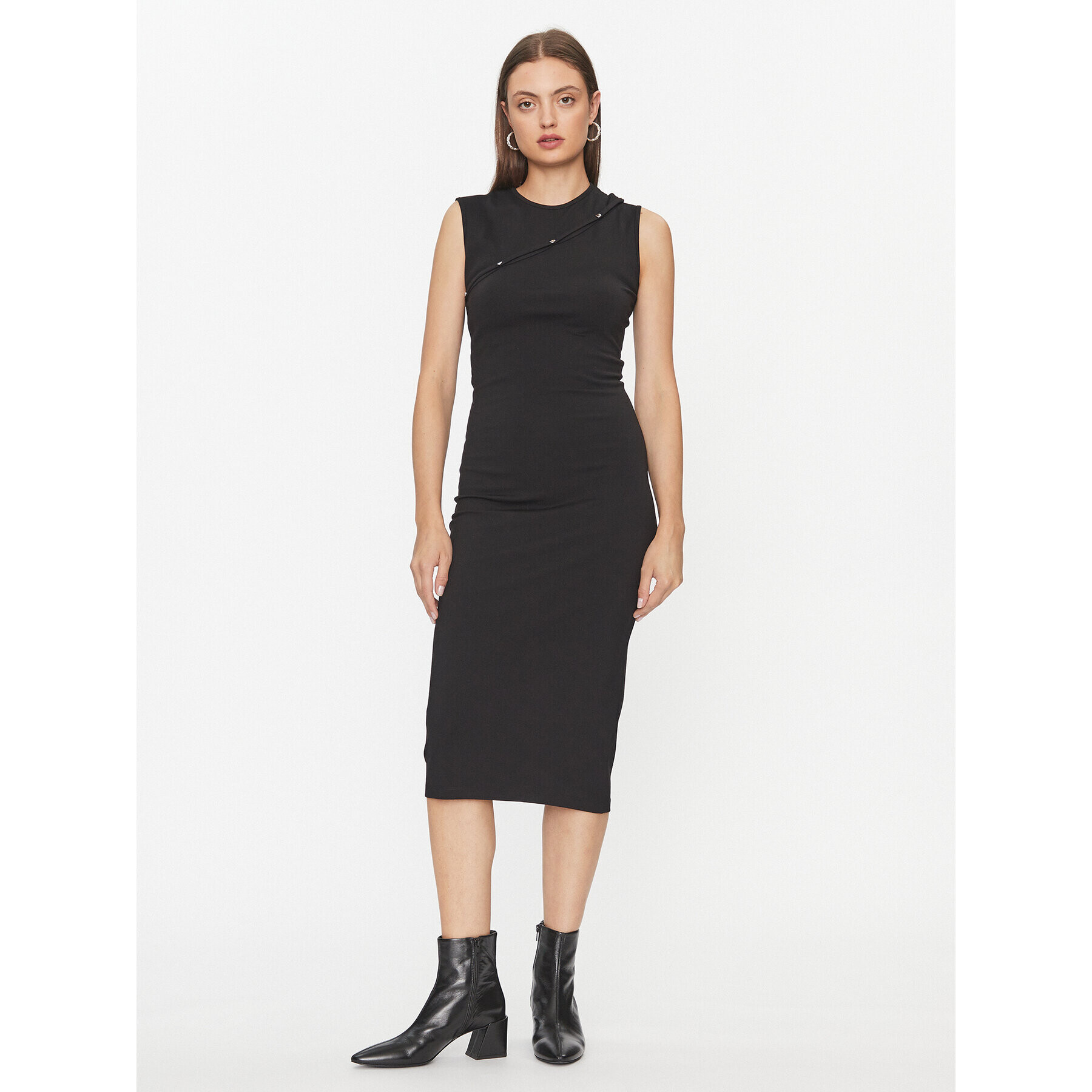 Samsøe Samsøe Rochie de zi Luanne F23300127 Negru Regular Fit - Pled.ro