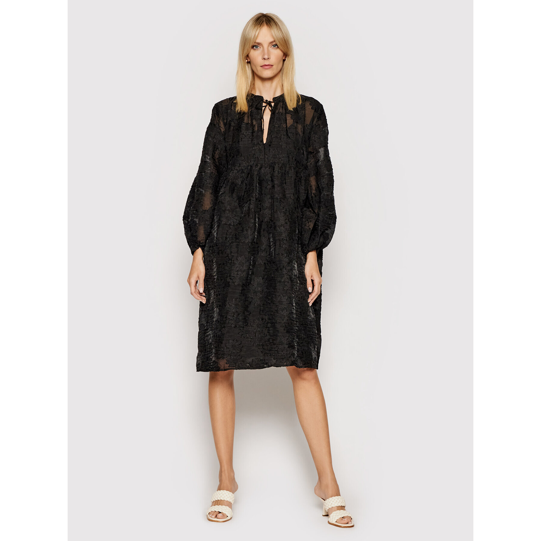 Samsøe Samsøe Rochie de zi Mynthe F00002117 Negru Loose Fit - Pled.ro