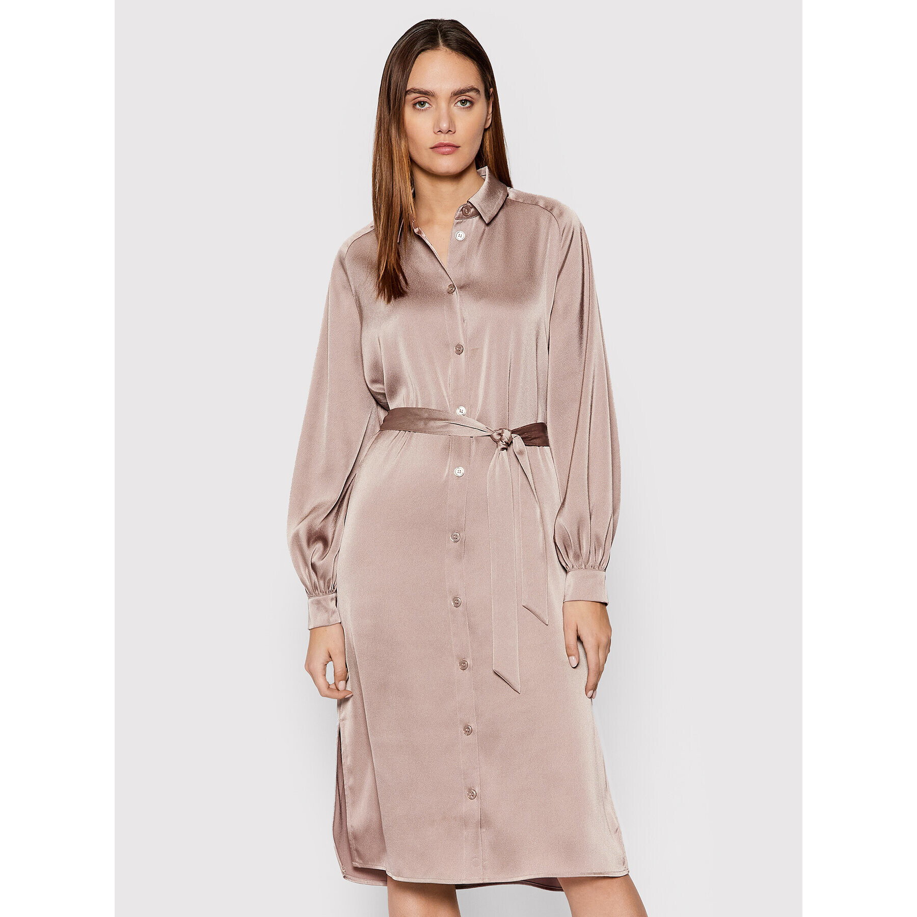 Samsøe Samsøe Rochie tip cămașă Nika F21400139 Roz Relaxed Fit - Pled.ro